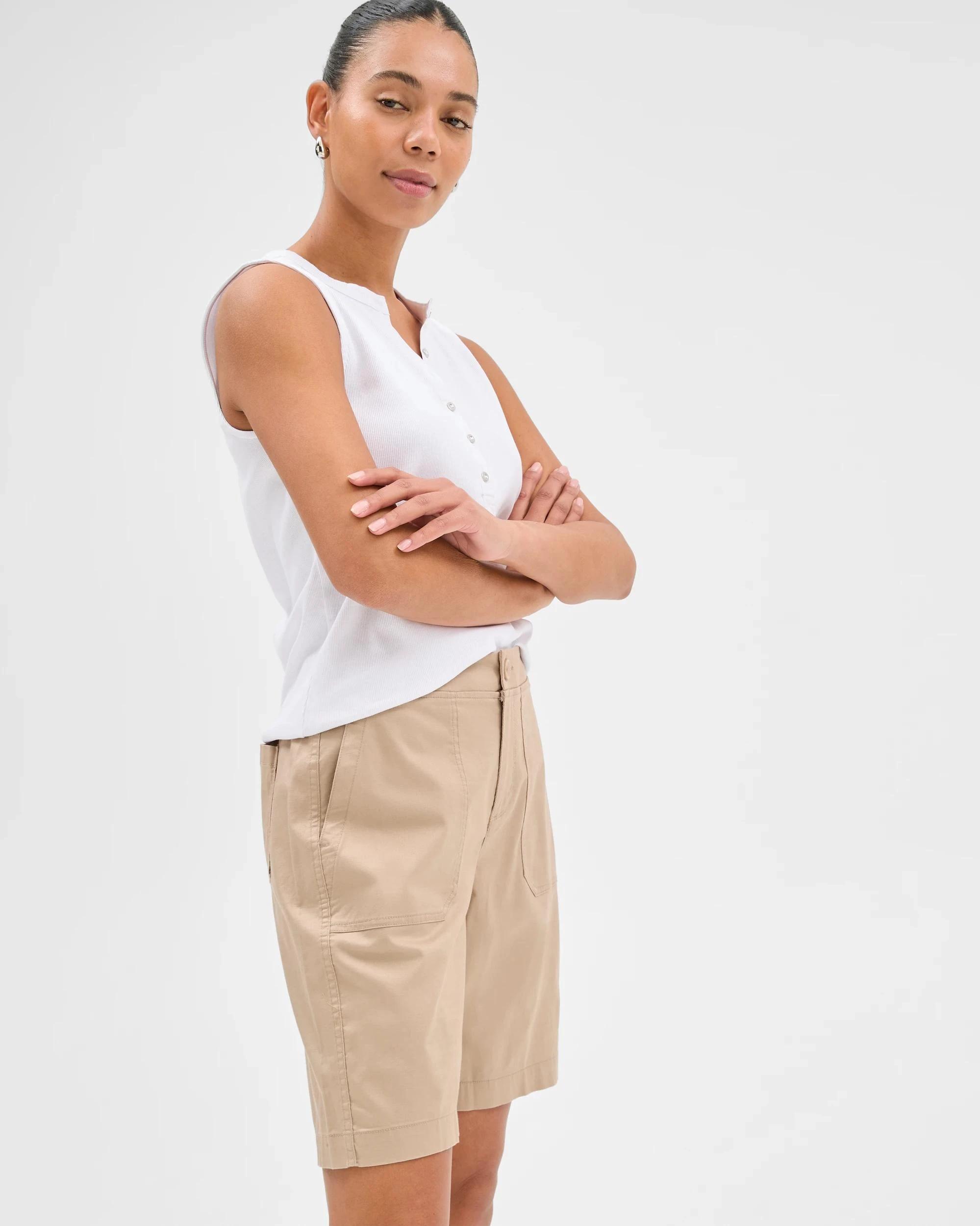 3 Target Ribbed Waist Shorts SAND DUNE, 3 of 5