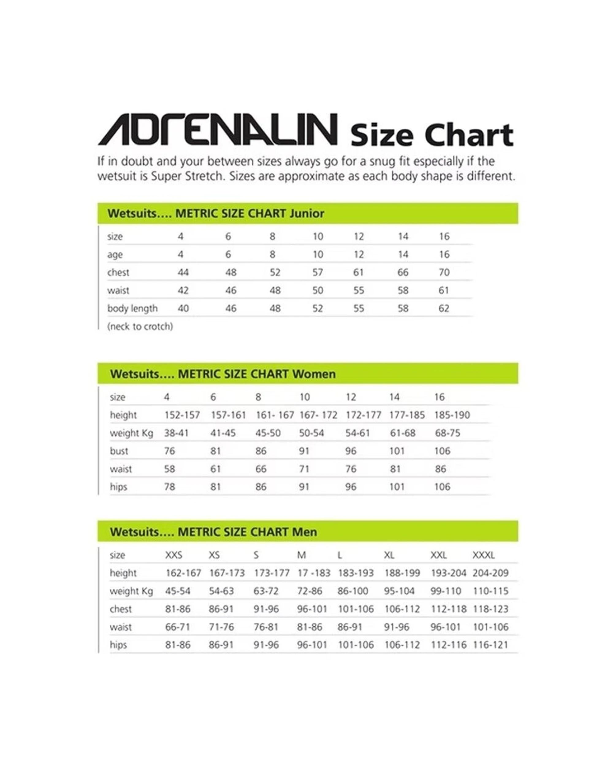 2 Adrenalin Warmest Neoprene Junior Kids Surf/Swim/Snorkel Rash Guard MULTI, 2 of 3