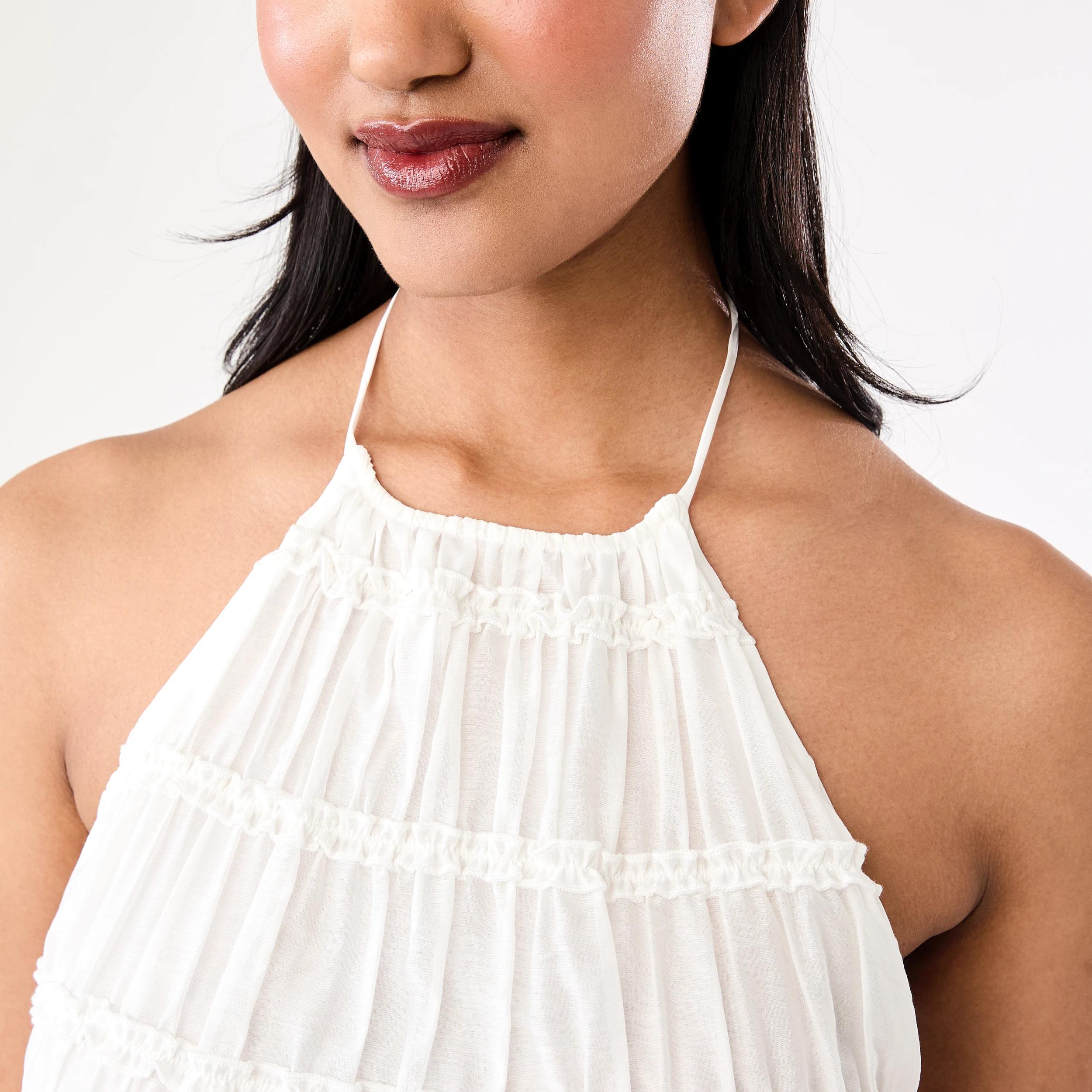 6 Tiered Strappy Top Cld White, 6 of 8