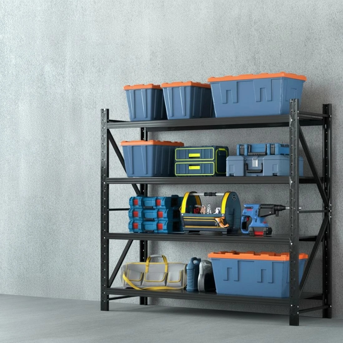 4 Giantz 4Mx1.8M Garage Shelving Warehouse Rack - Black, 4 of 6