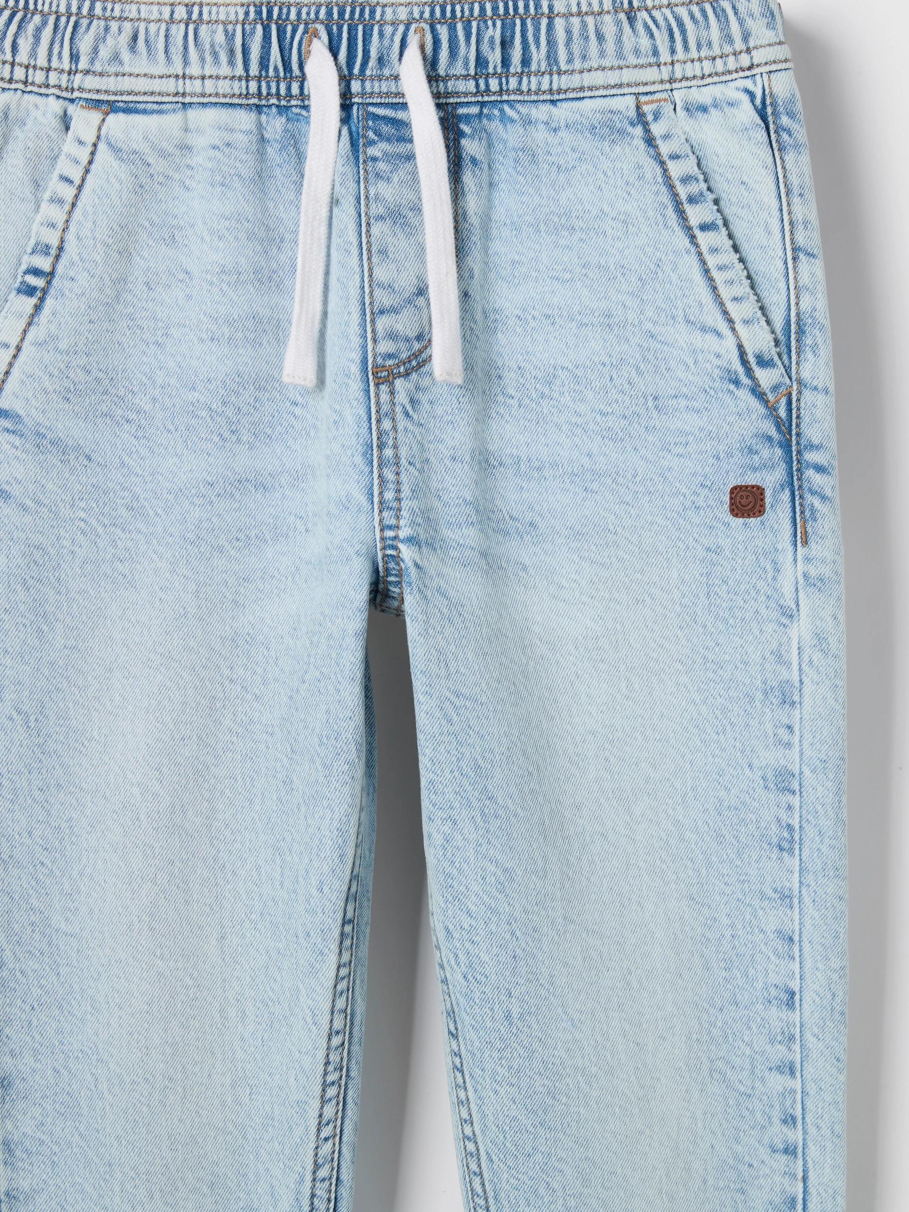 2 Target Denim Elastic Waistband Loose Fit Denim Jeans LIGHT WASH, 2 of 2