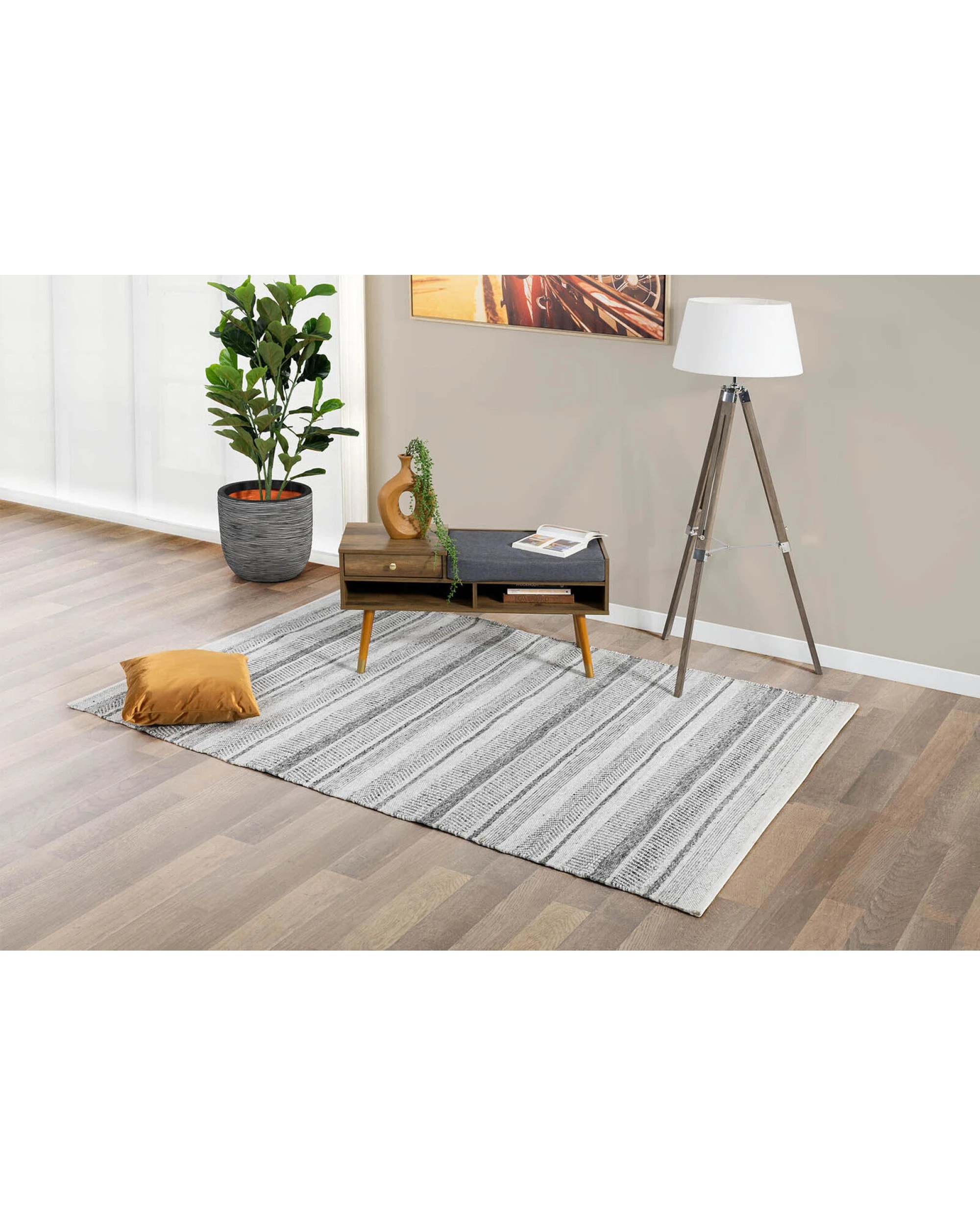 2 BR Home Designer Bench Storage Cabinet with Wooden Shelf for Hallway, 2 of 6