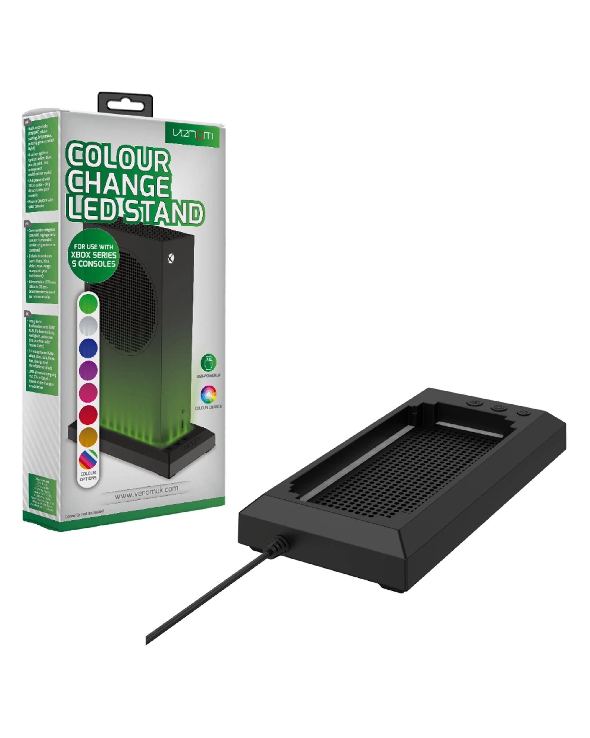 1 Venom Gaming Colour Change LED Stand for Xbox Series S - Black, 1 of 7