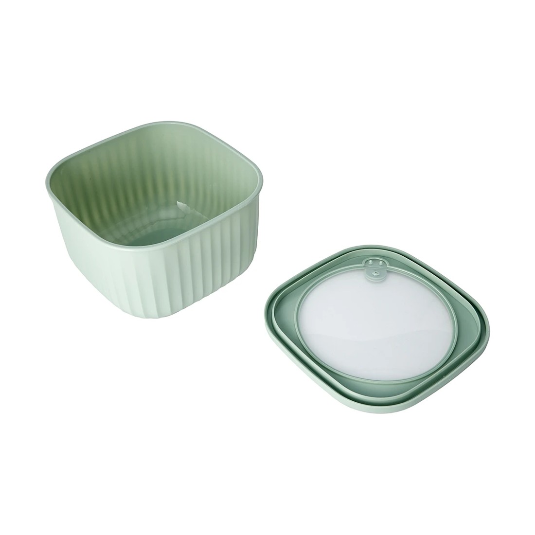 5 4 Piece Square Nested Food Storage Set - Green, 5 of 10