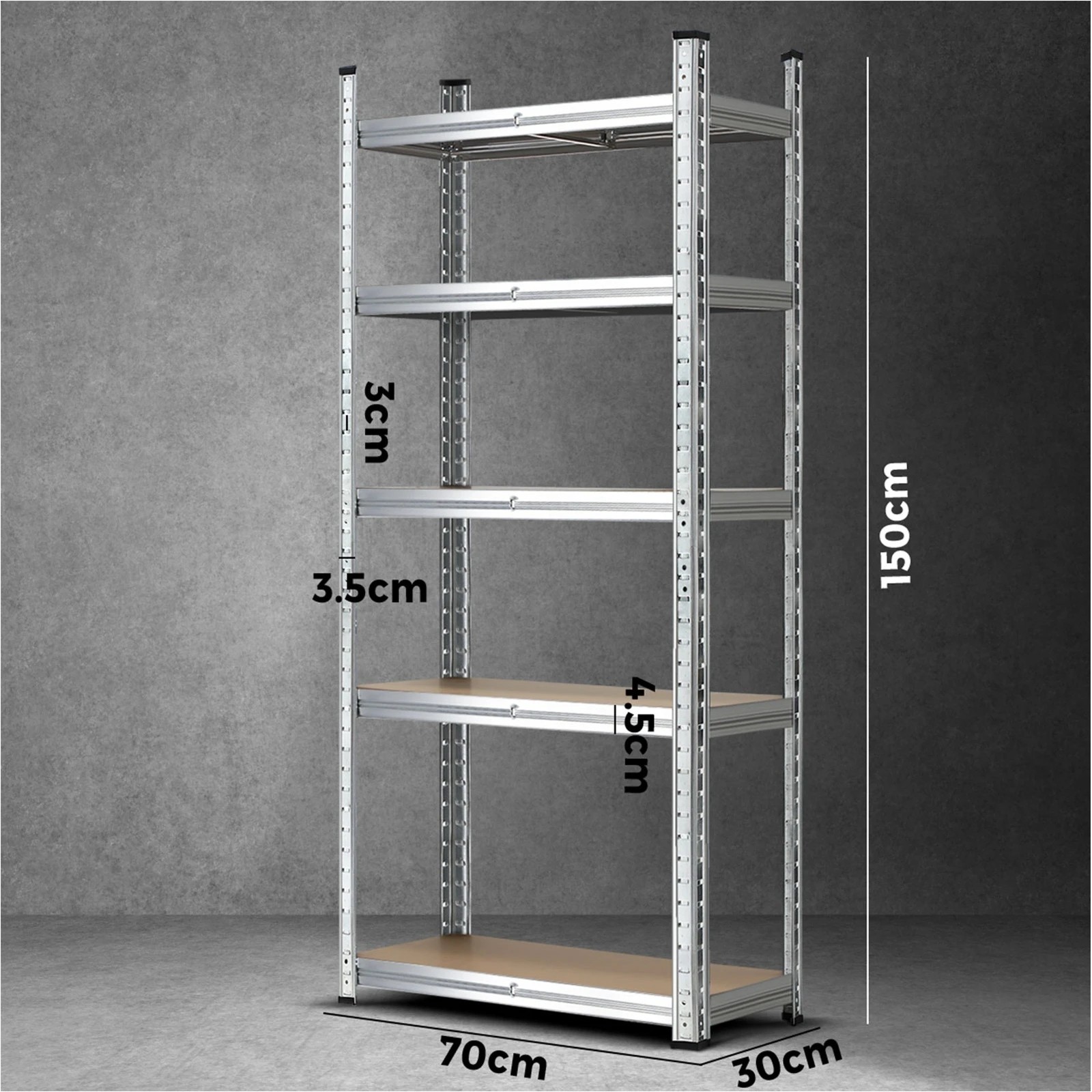 2 Sharptoo Garage Shelving Shelves Warehouse Storage Rack Steel Pallet Racking1.5m - Silver, 2 of 3