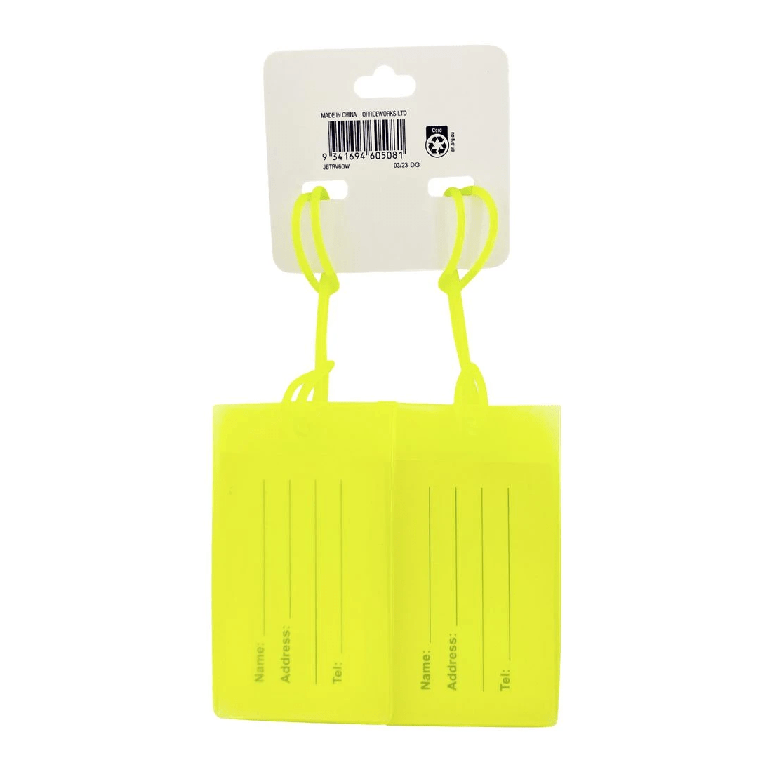 2 J.Burrows Jelly Luggage Tags Green 2 Pack, 2 of 2