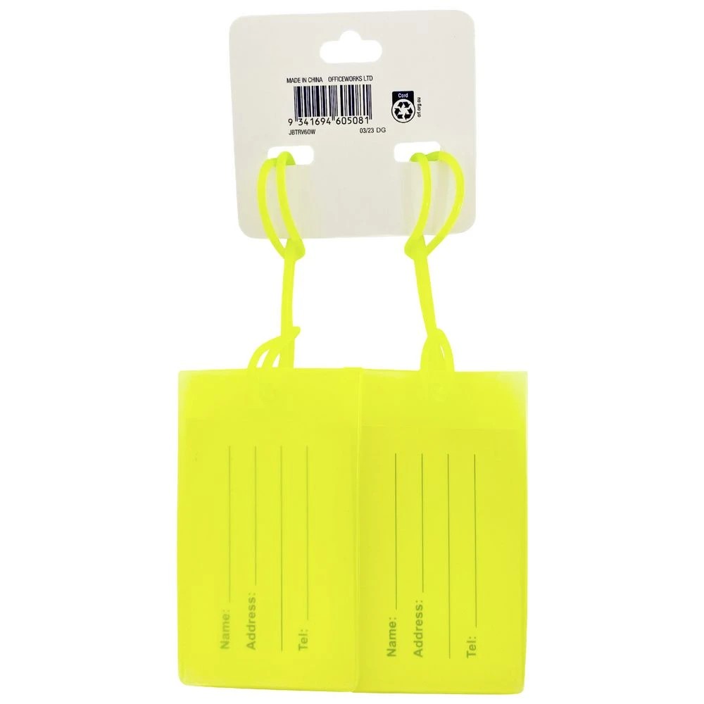 2 J.Burrows Jelly Luggage Tags Green 2 Pack, 2 of 2