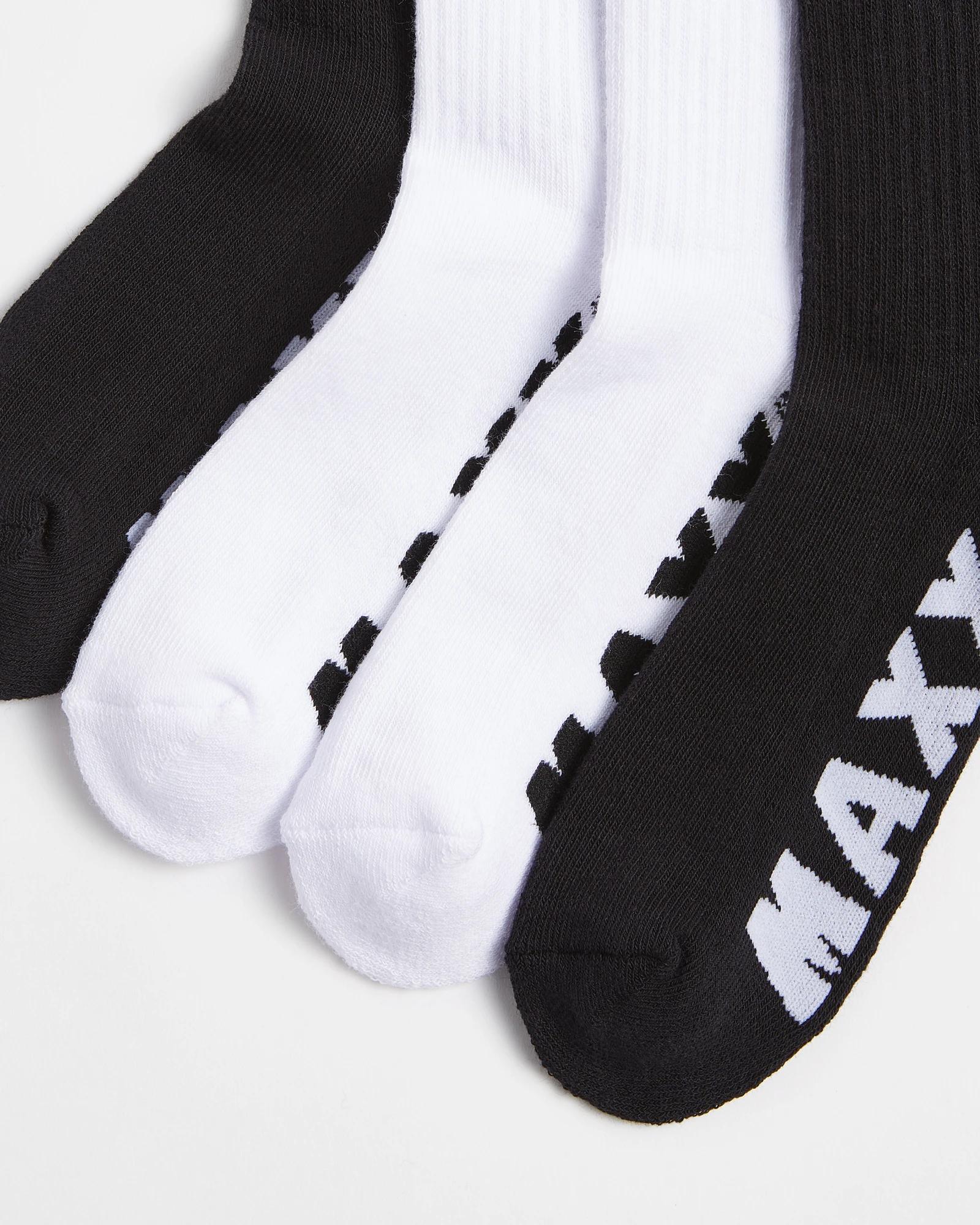2 Kids Crew Sport Socks  4 Pack - Maxx BLACK / WHITE, 2 of 3