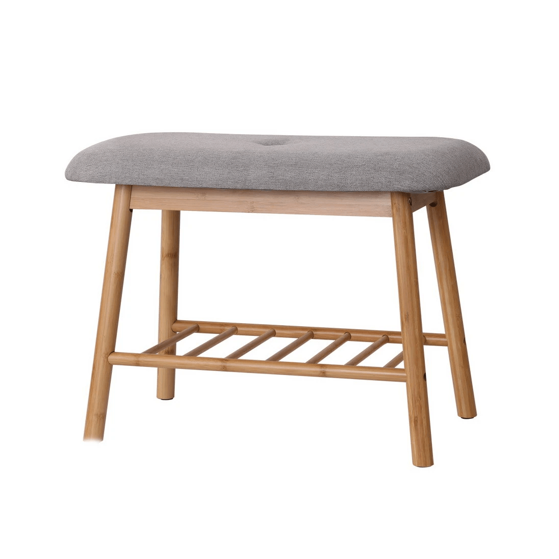 1 Artiss Shoe Rack Shoe Bench Fabric Seat 2 Pairs - Natural, 1 of 7