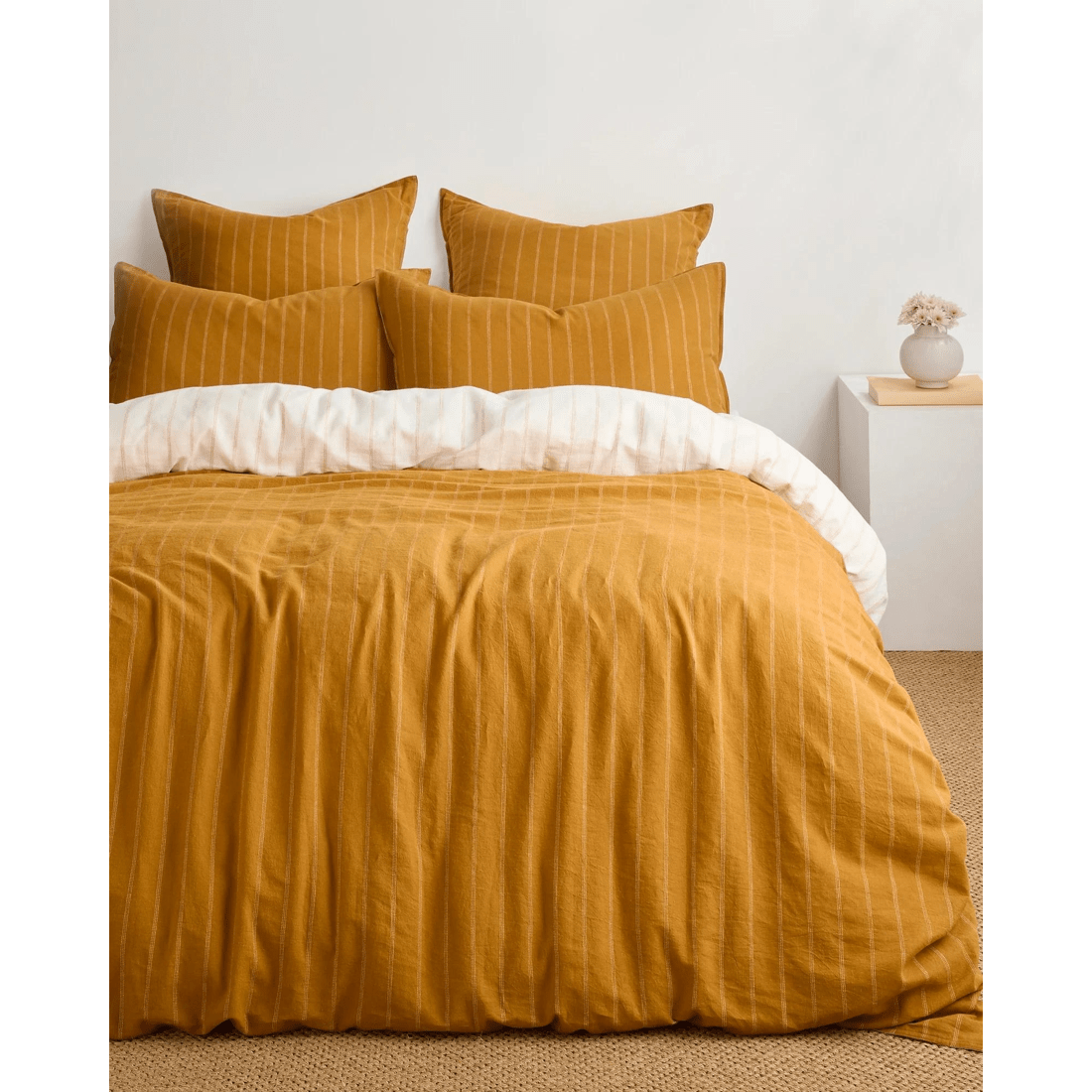 1 Target Adelle Stripe Linen/Cotton Quilt Cover Set - Yellow, 1 of 9