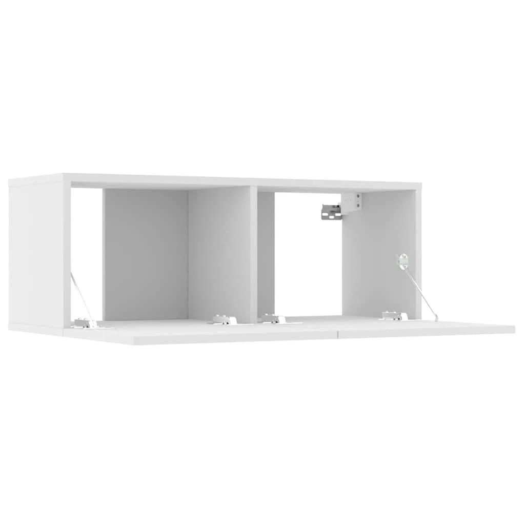 4 vidaXL Modern Lowboard Storage Cabinet for Living Room Wall-Mountable - White, 4 of 9
