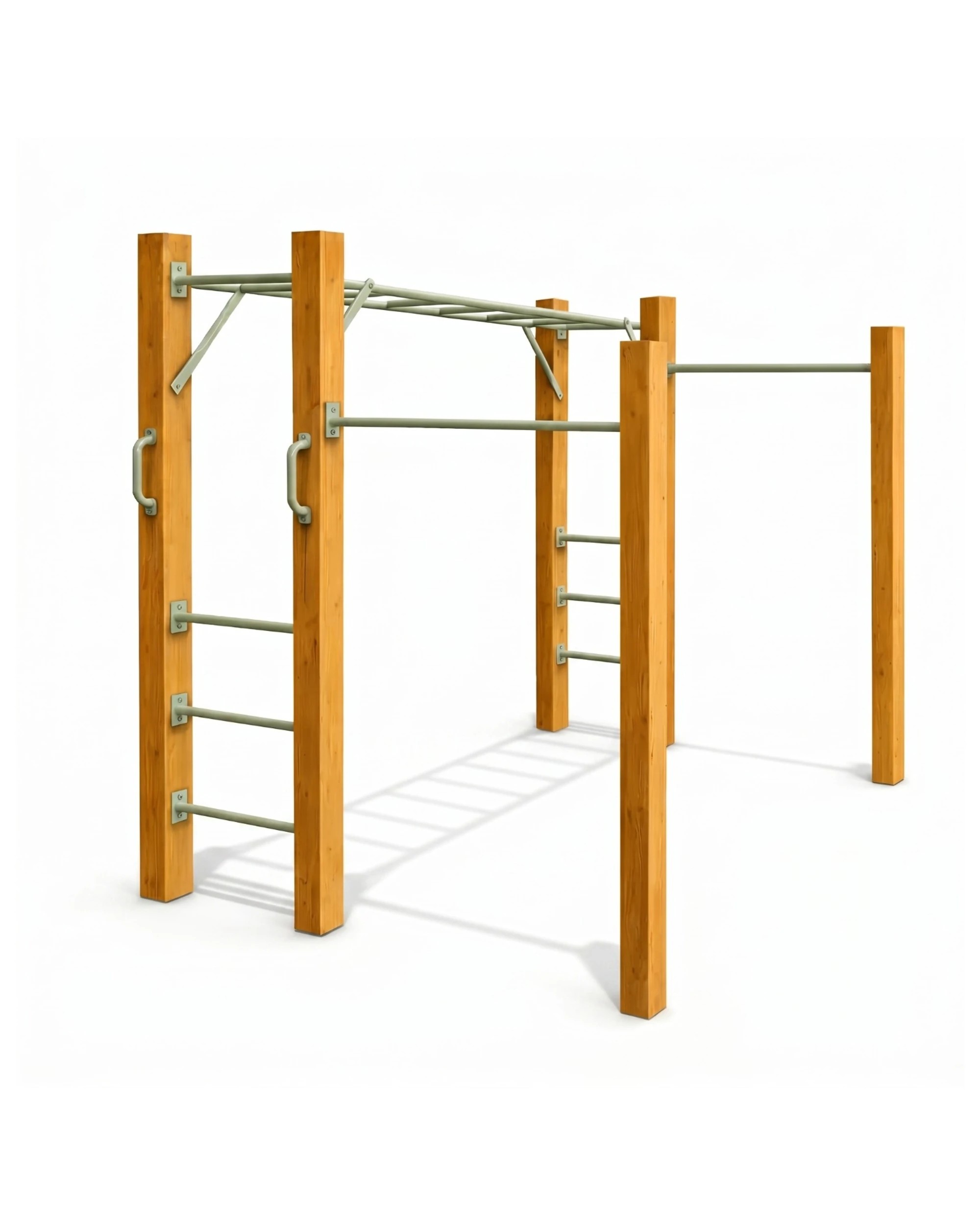 1 Hide & Seek Kids Monkey Bars - Adjustable Height - Sage - Green, 1 of 4