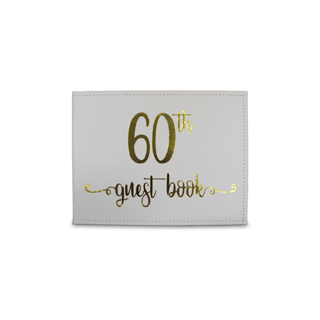 2 Guest Book 60th Gold Text 23x18cm Novelty Birthday Party Signature Pad Set
 - Gold, 2 of 3