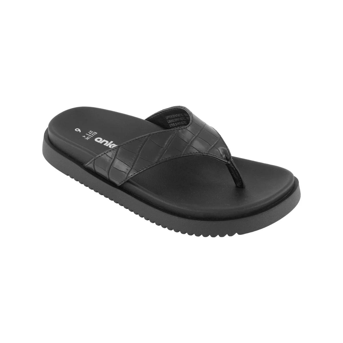 1 Chunky Toe Post Slides CROC BLACK, 1 of 3