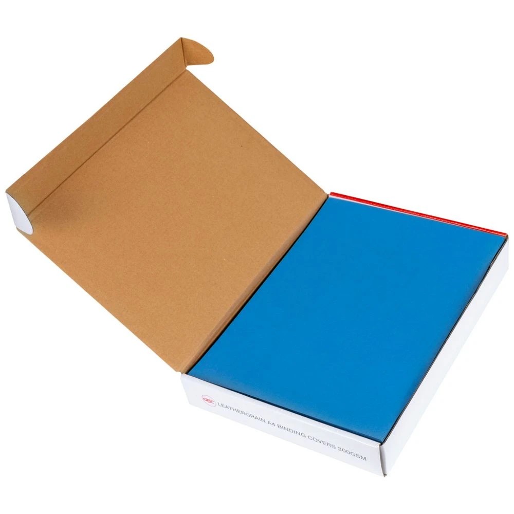 3 GBC A4 Back Binding Cover Leathergrain Blue 100 Pack, 3 of 3