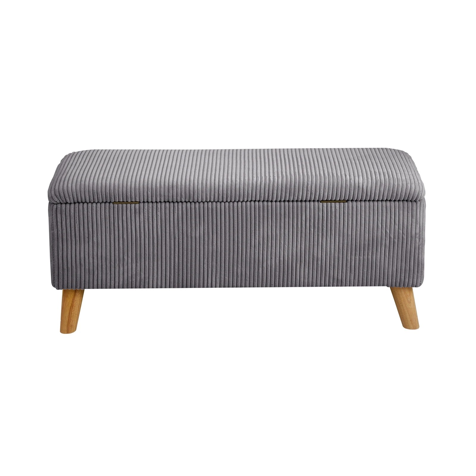 9 Oikiture Storage Ottoman Blanket Box Chest Toy Foot Stool Large Velvet
 - Grey, 9 of 10