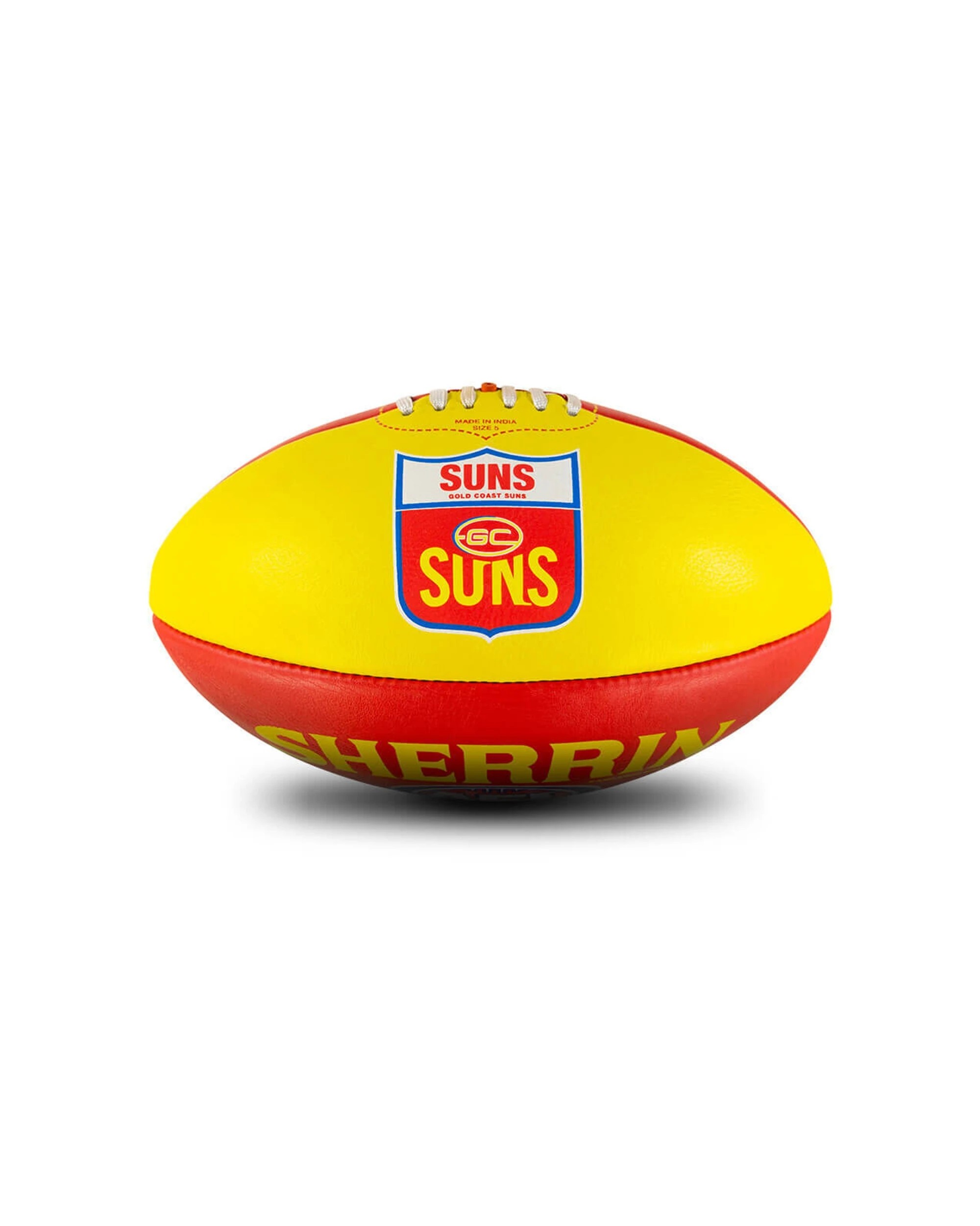 1 Sherrin AFL Team Leather Football Gold Coast Suns Size 5 Training Quality - Multi, 1 of 4