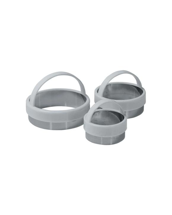 Avanti 3pc Straight-edge Cookie Cutter Set 10cm 6cm 4.5cm Stainless Steel - Silver