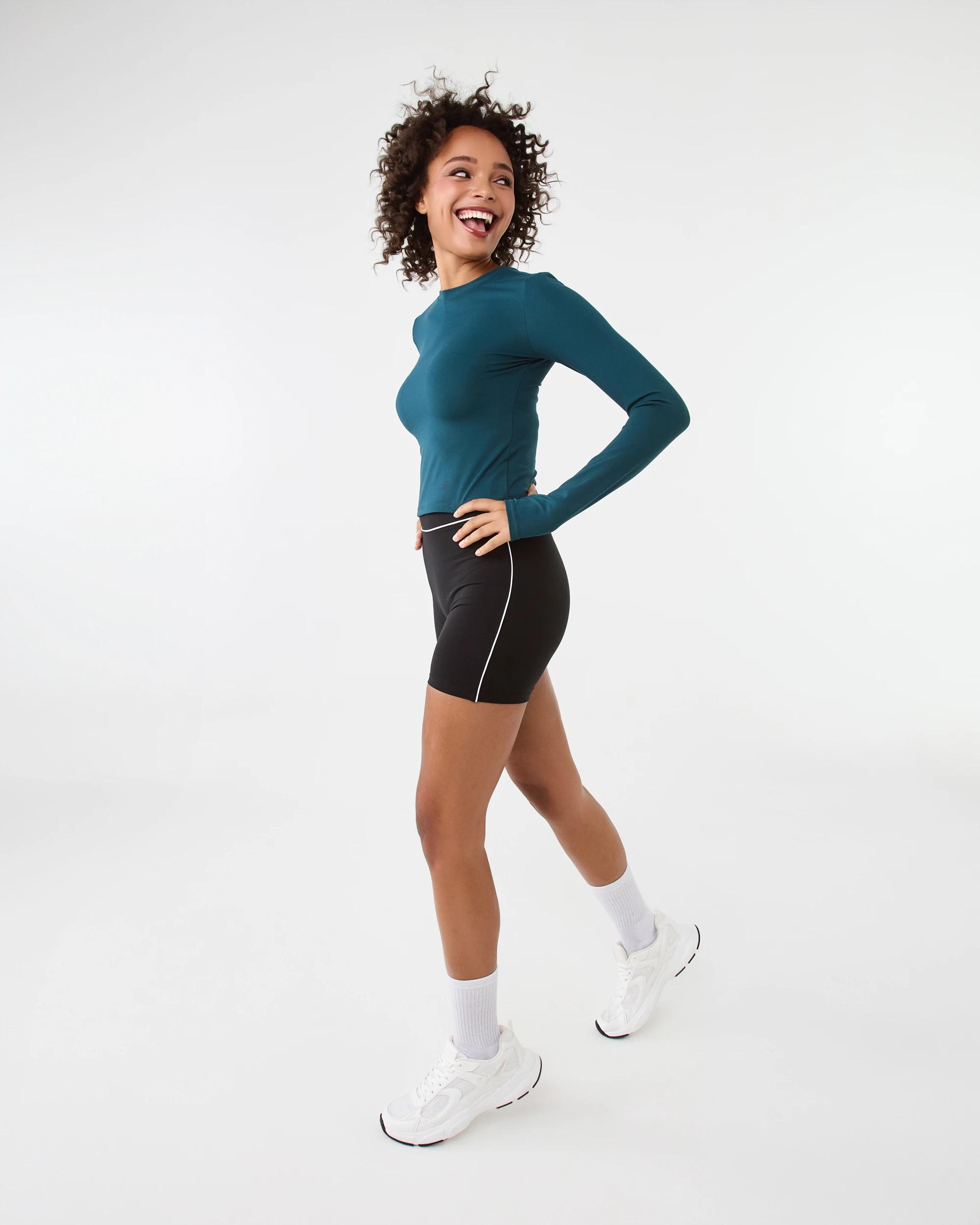 3 Active Womens Long Sleeve Ultrasoft Top Deep Teal, 3 of 7