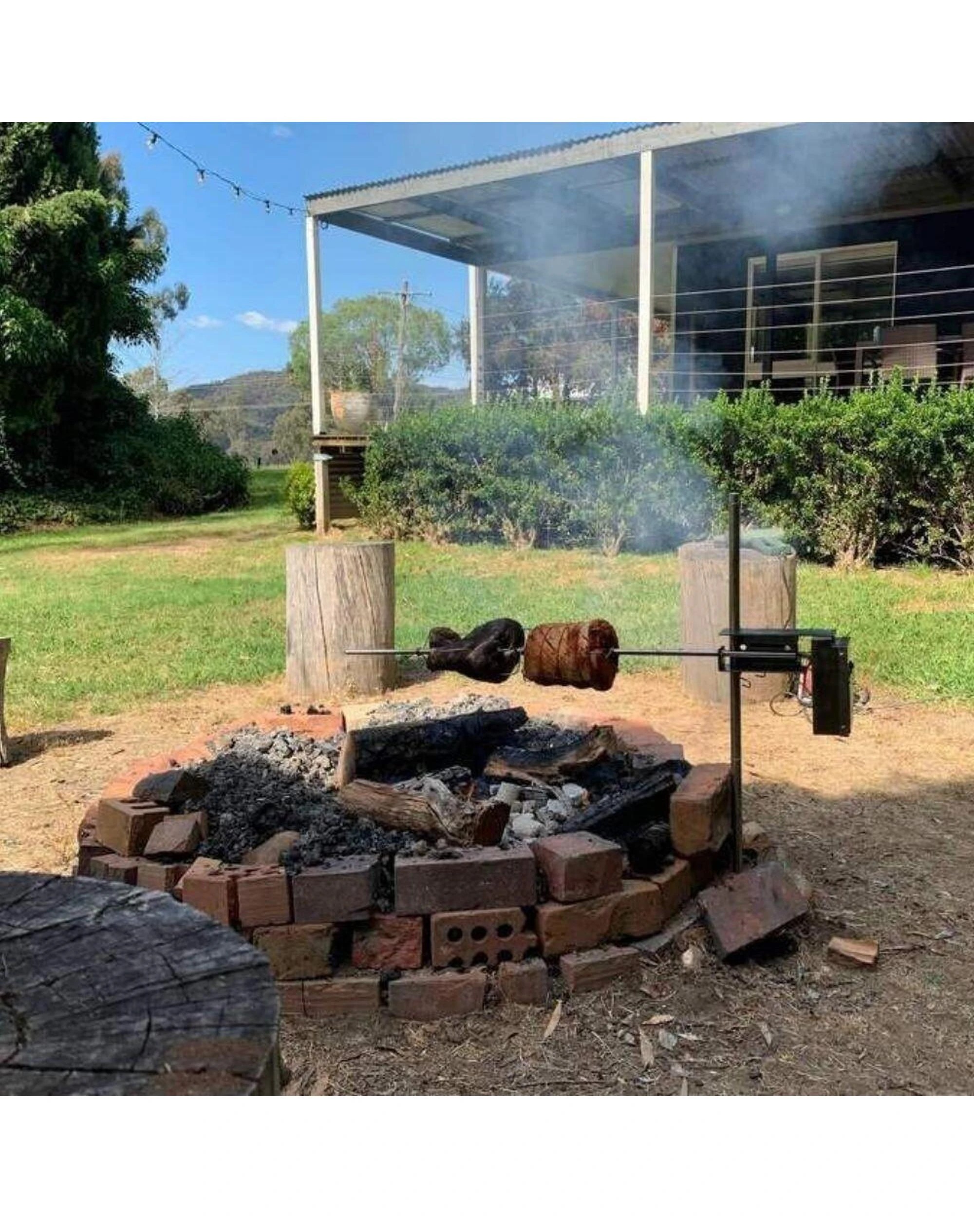 7 Auspit Stainless Steel Camping Spit Rotisserie BBQ, 7 of 10