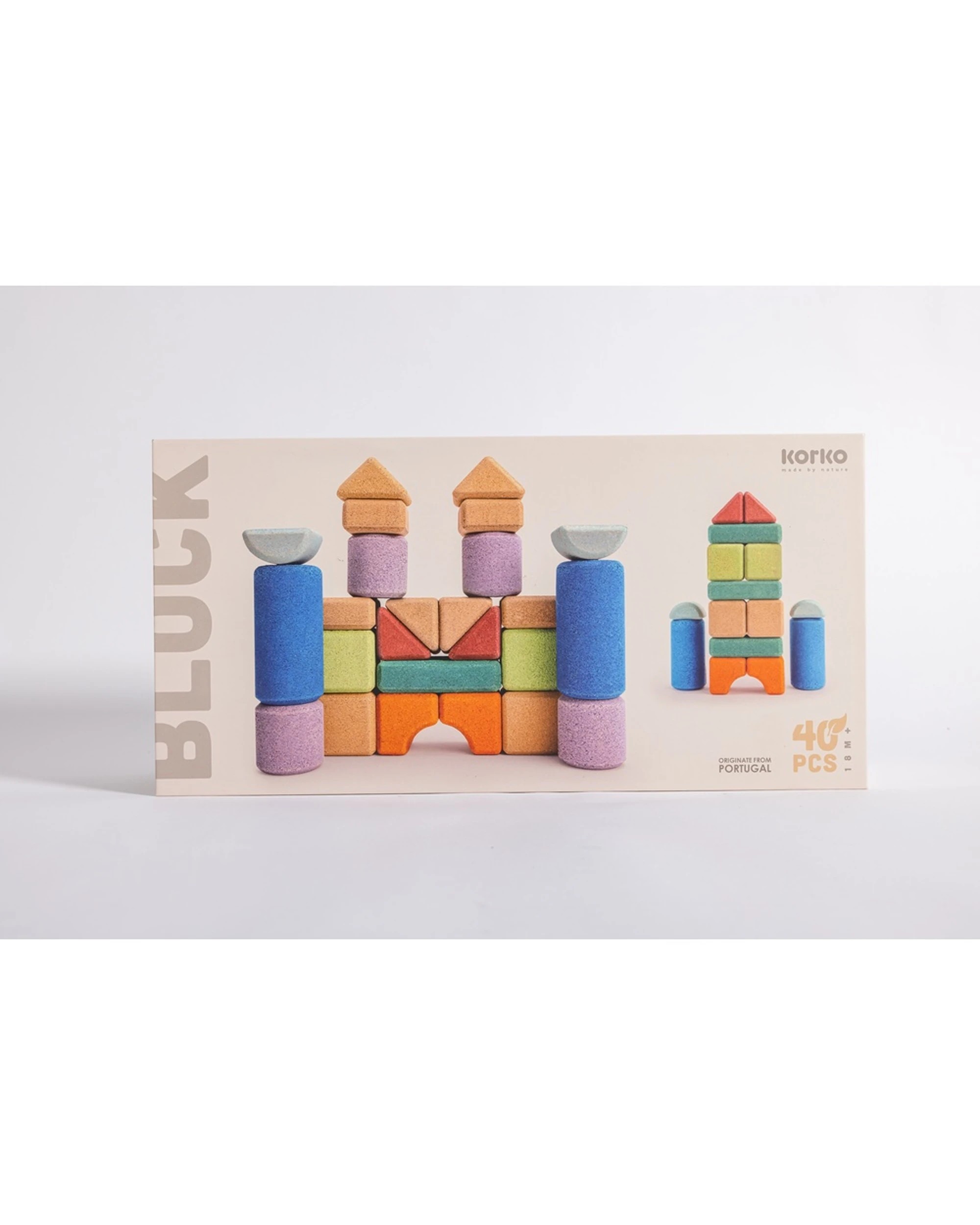 6 Korko 40pc Tall Architects Cork Building Blocks Vibrant Colours - Multi, 6 of 7