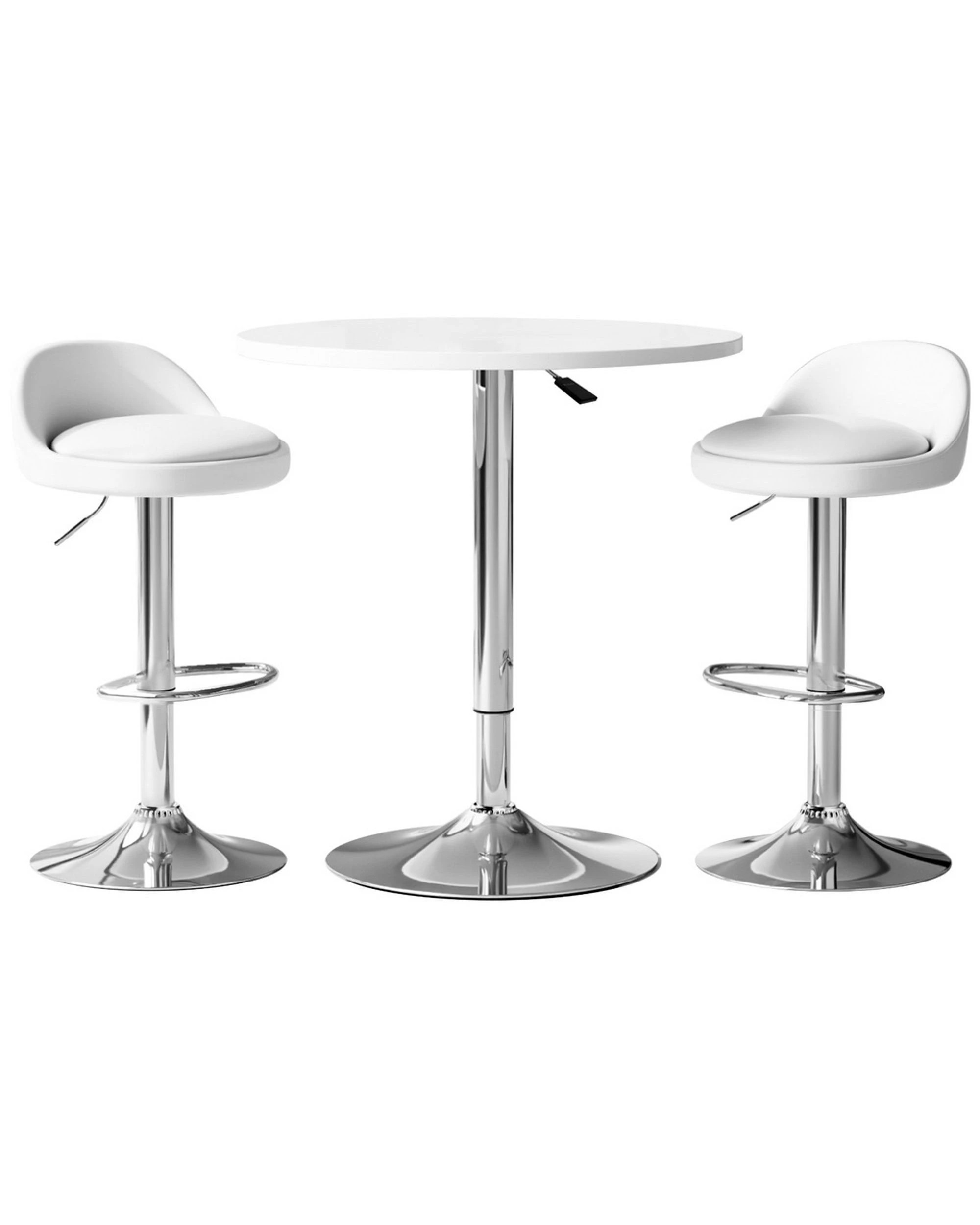 1 Artiss Bar Table and Stools Set Dining Desk Kitchen Chairs Cafe Pub - White, 1 of 5
