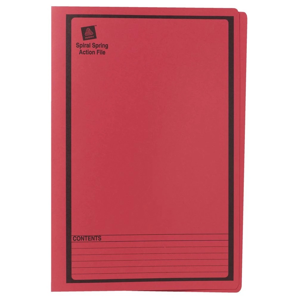 2 Avery Spiral Spring File Foolscap Red with Black Print, 2 of 7