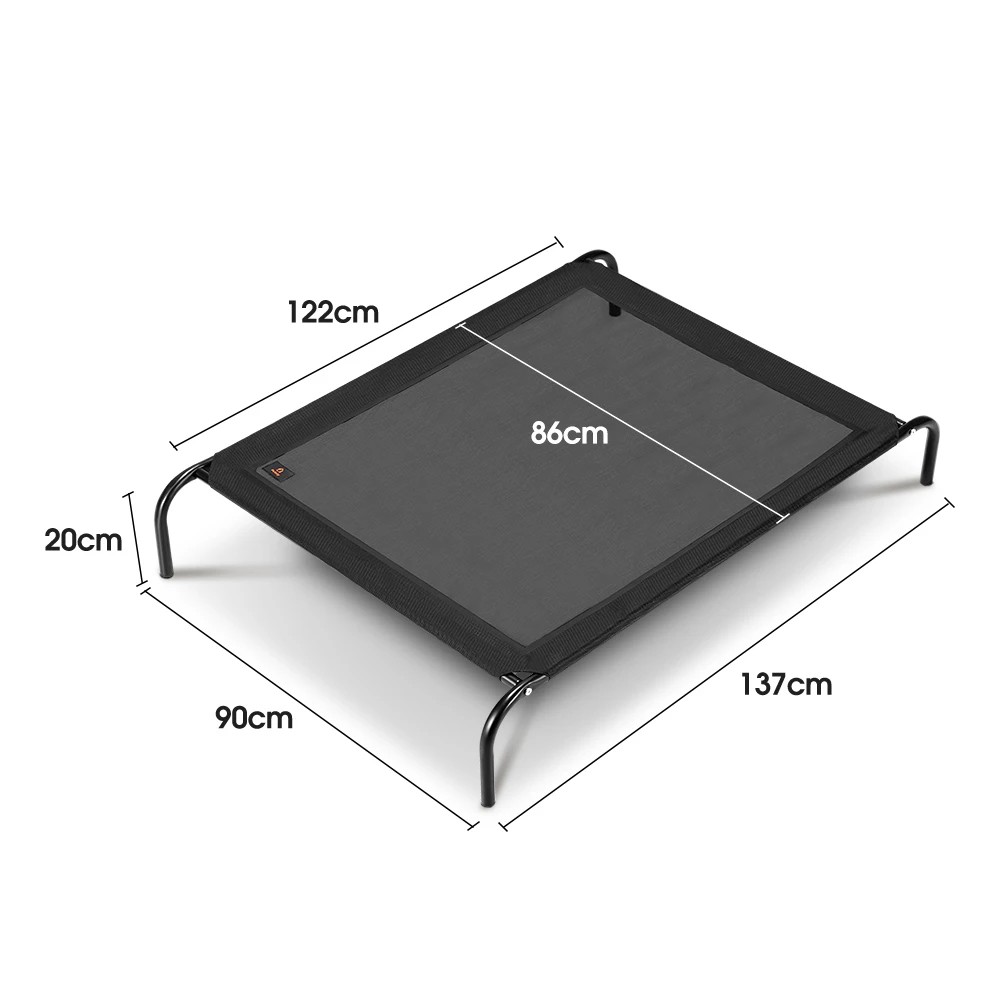 2 Petzly Cooling Elevated Pet Dog Bed Washable Breathable Mesh Heavy Duty XXL - Black, 2 of 3