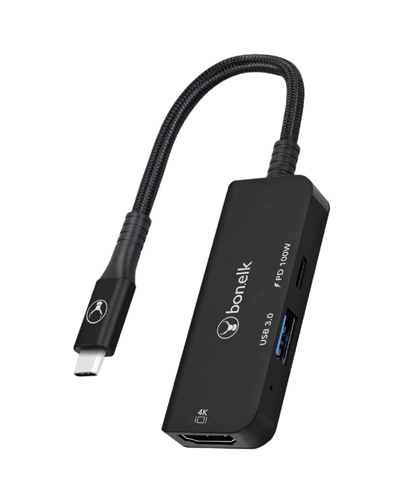 Bonelk USB-C 3-in-1 Multiport Hub Black