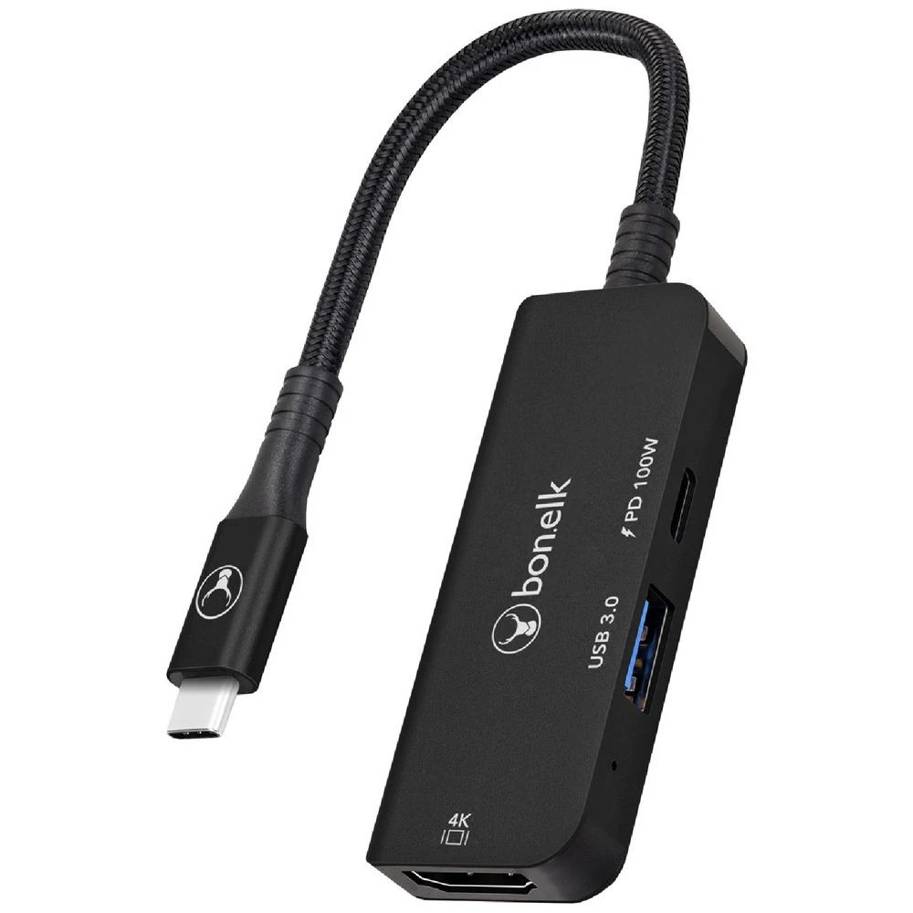 1 Bonelk USB-C 3-in-1 Multiport Hub Black, 1 of 6