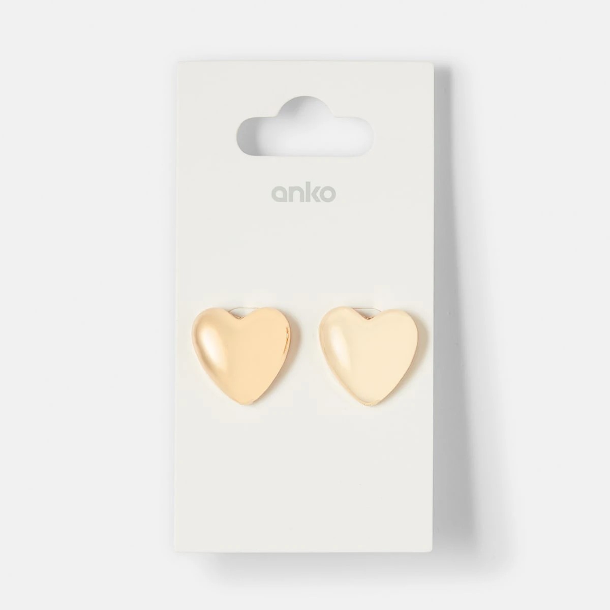 5 Heart Stud Earrings - Gold Tone, 5 of 5