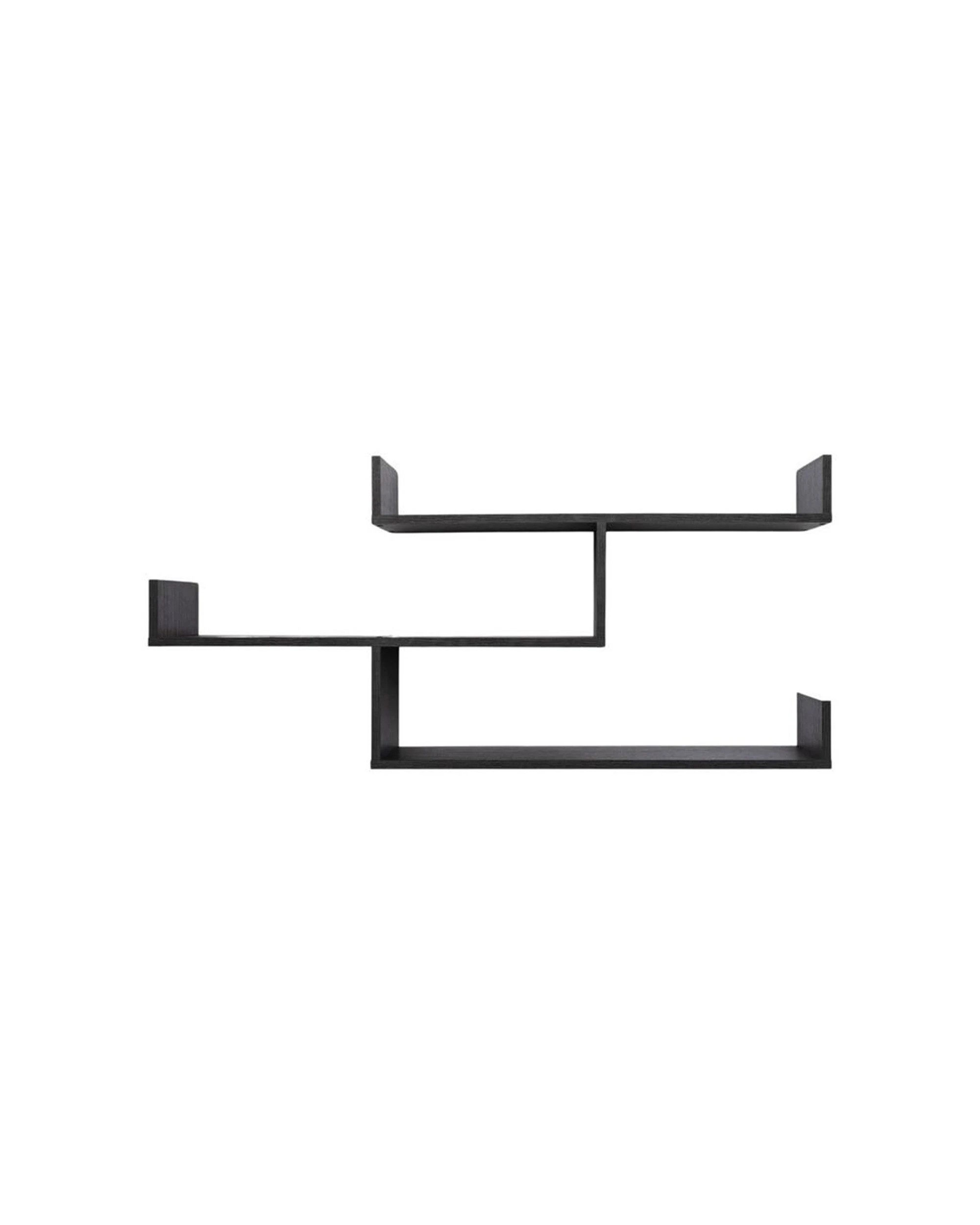 1 European Cabinetry Zurich Shelf Set Modern Level Decorative Display Nordic Ash - Black, 1 of 2