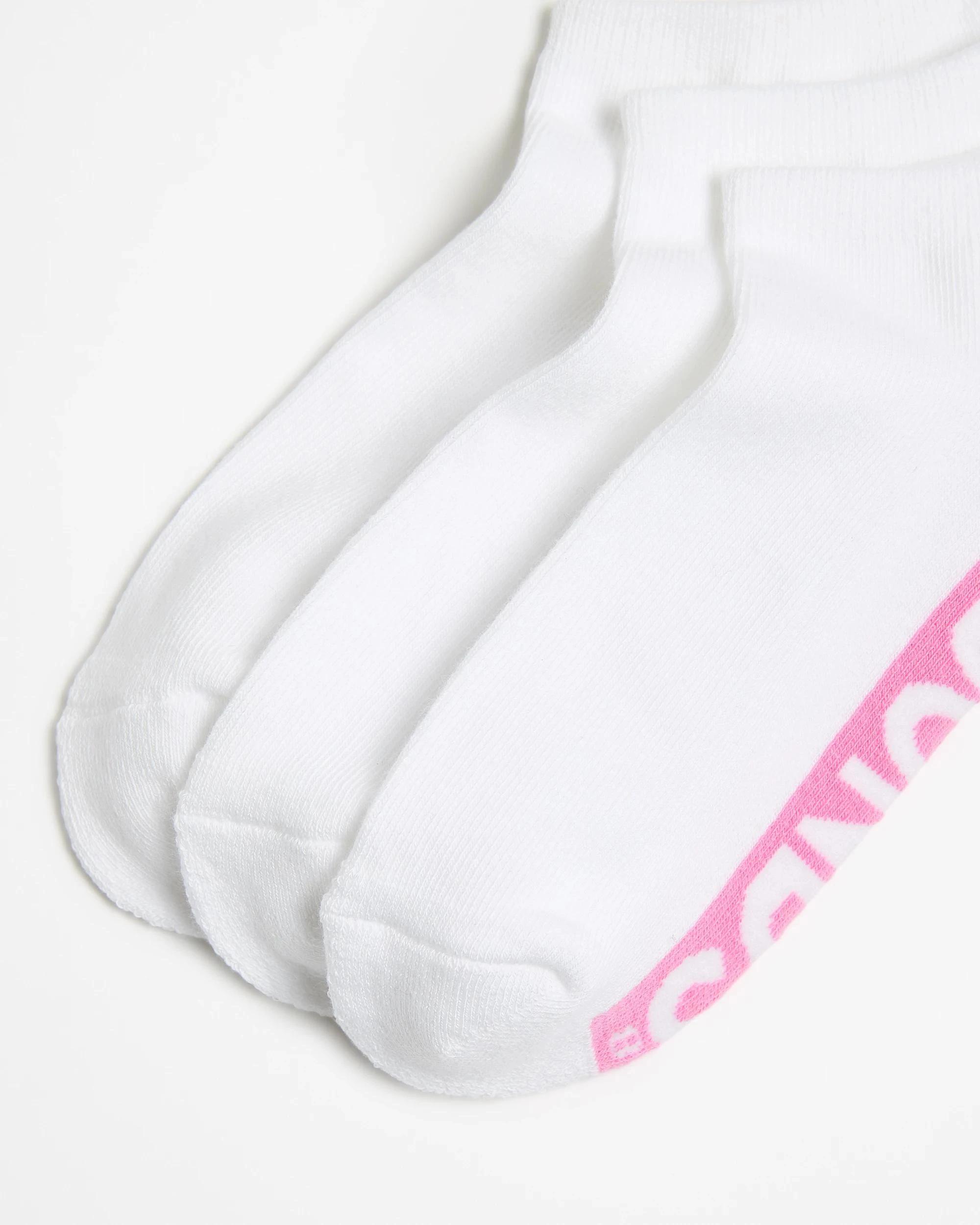 2 Cotton Blend Logo Cushioned Low Cut Socks 3 Pack - Bonds WHITE GIRLS, 2 of 3