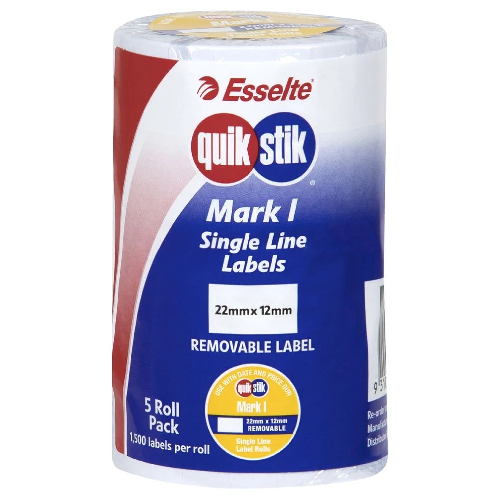 2 QuikStik Mark I Plain White Removable Labels 5 Pack, 2 of 2