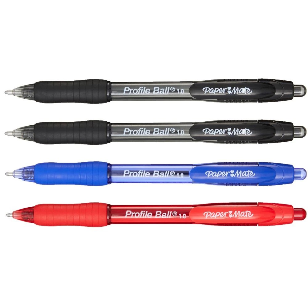 2 Paper Mate Profile Ballpoint Pens 1mm Assorted 4 Pack, 2 of 2
