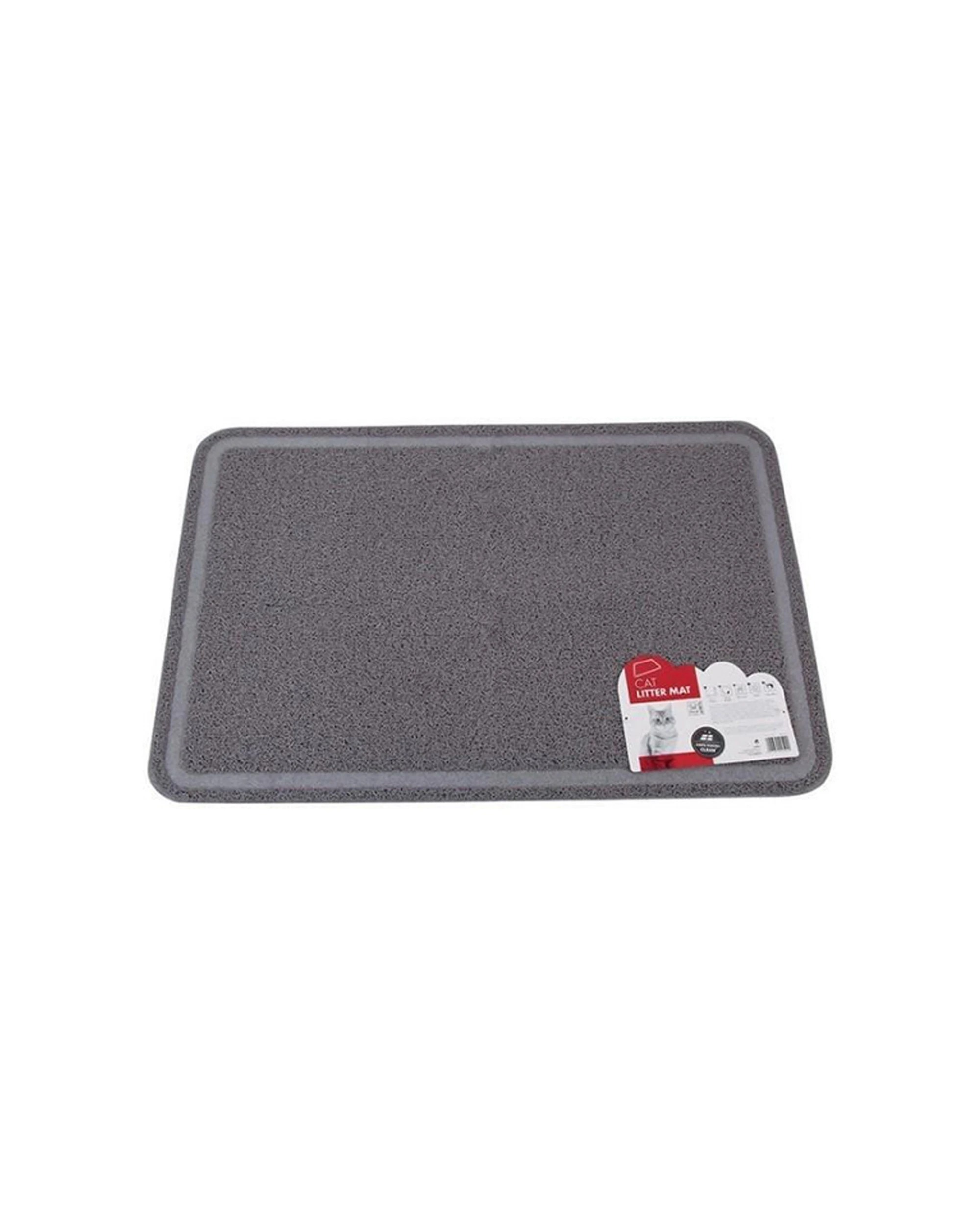 1 M-pets 89cm Cat Litter Mat Rectangular Anti-slip Pet/kitty Trapping Pad - Grey, 1 of 2