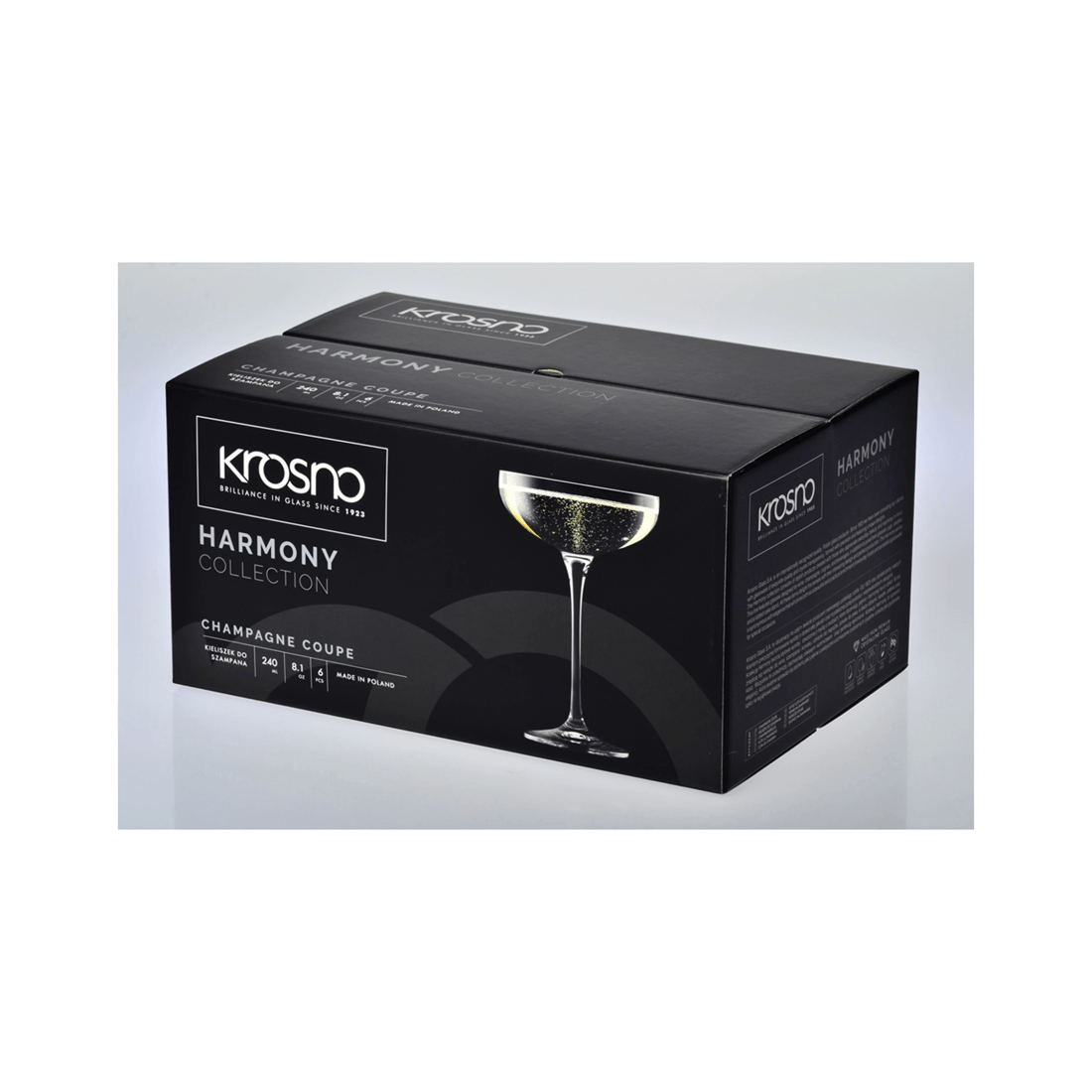 3 Krosno Harmony 6pc Durable Stemmed Coupe Champagne Glass Set 240ml Glassware
 - Plain, 3 of 9