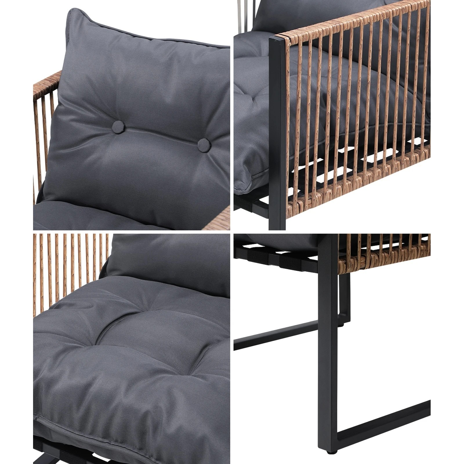 4 Livsip 2pcs Outdoor Furniture Chairs Garden Patio Garden Lounge Set Pe Wicker
 - Multi, 4 of 10