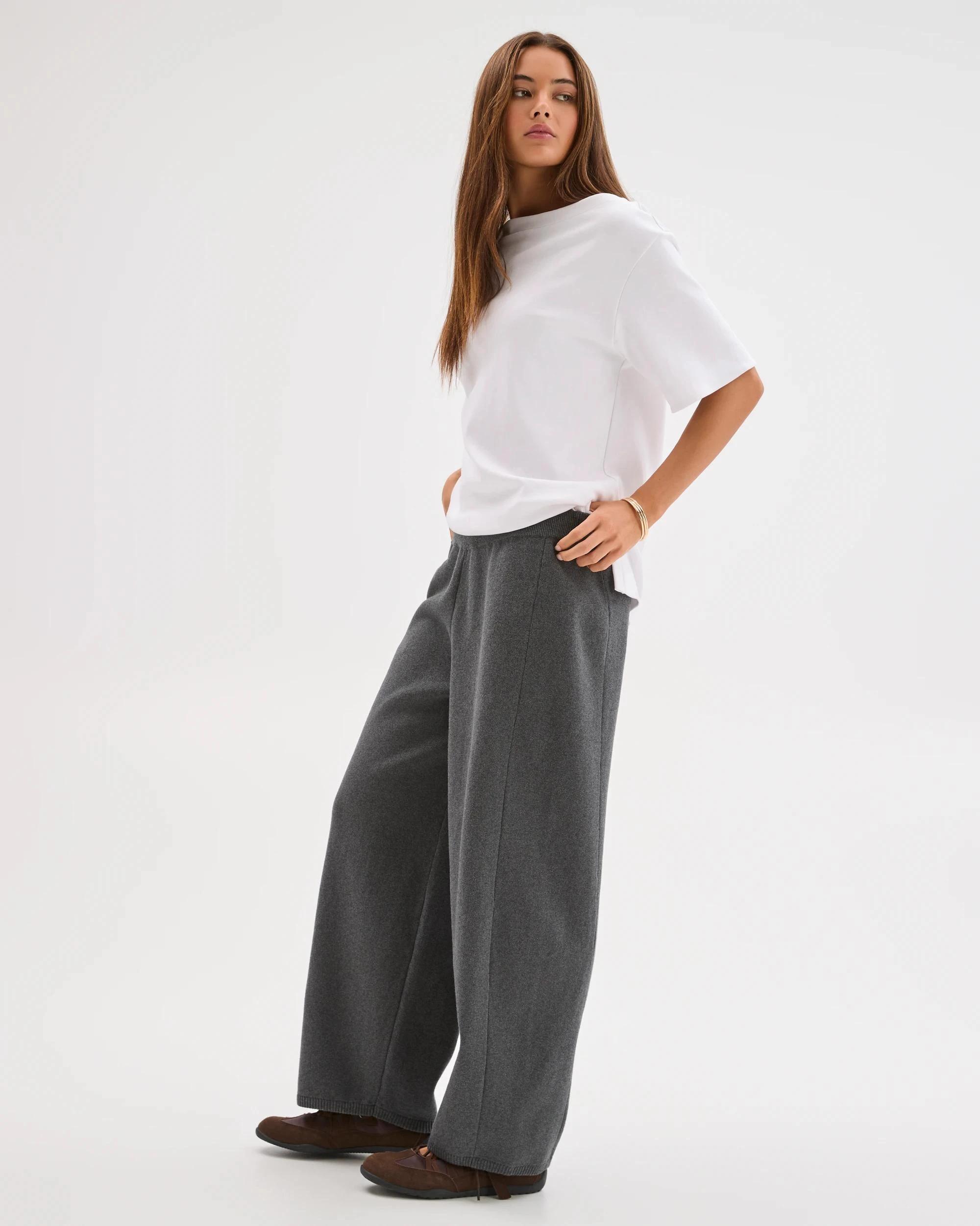 5 Lily Loves Australian Cotton Blend Lounge Knit Pants SHADOW MARLE, 5 of 7