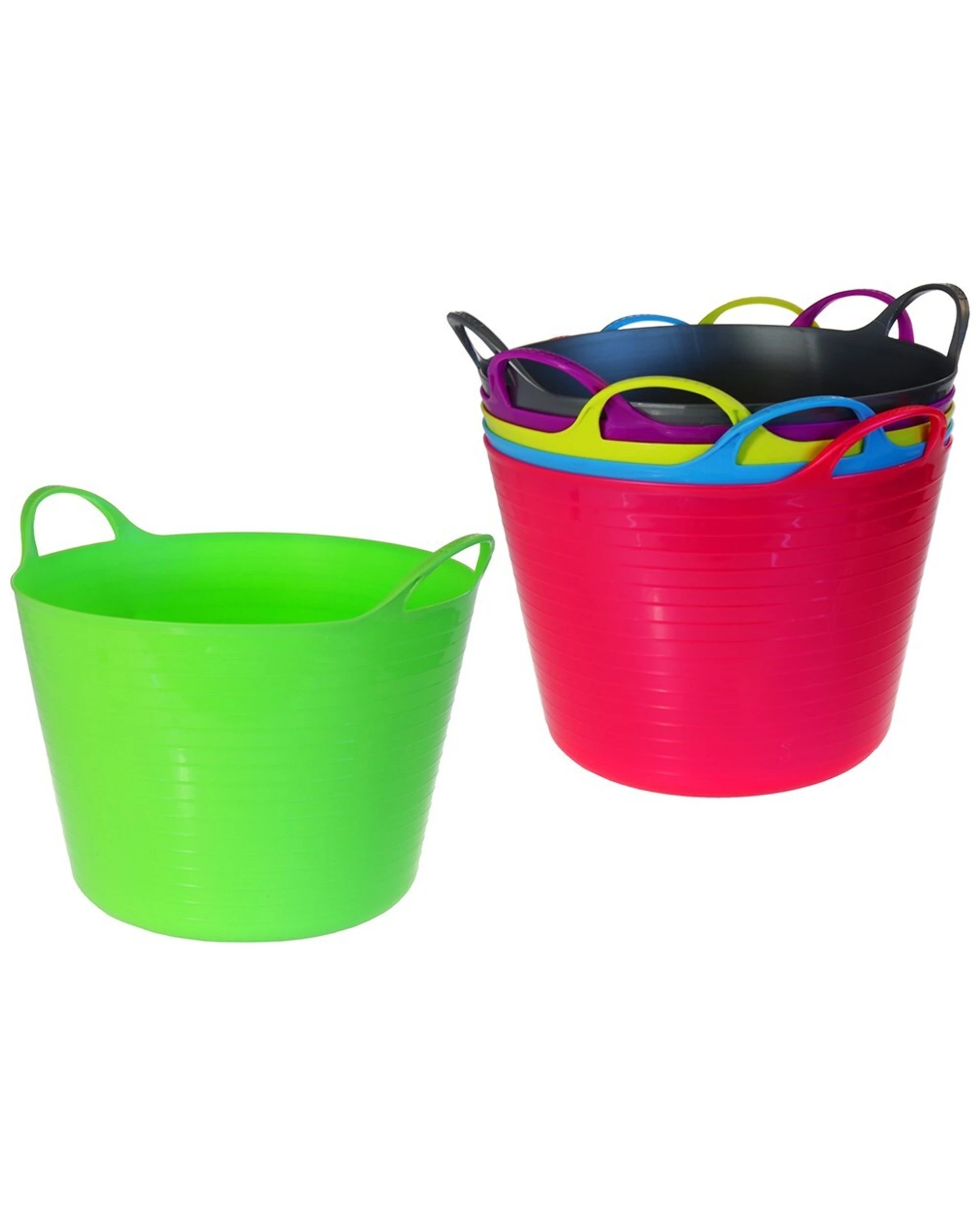 3 Boxsweden 3PK Boxsweden Flexible Tub 16L Plastic Buckets With Handles - Assorted, 3 of 6