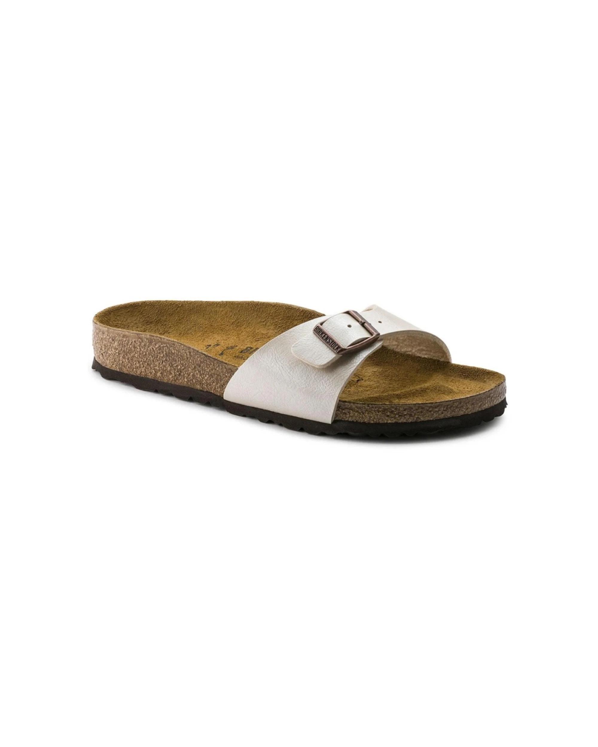 3 Birkenstock Madrid Birko-Flor Slip-On Sandals Graceful Pearl Narrow GRACEFUL PEARL WHITE, 3 of 6