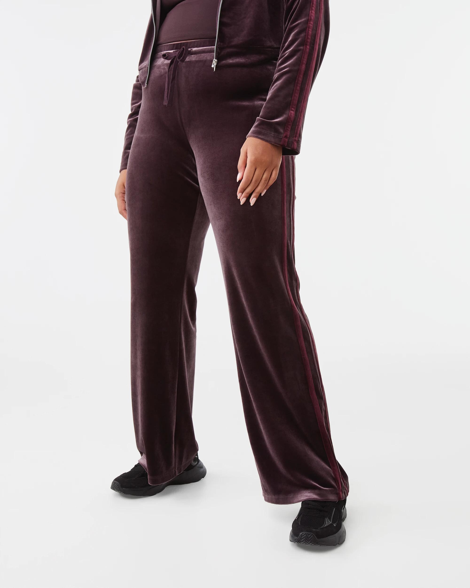 3 Velour Trackpants Choc Plum, 3 of 9