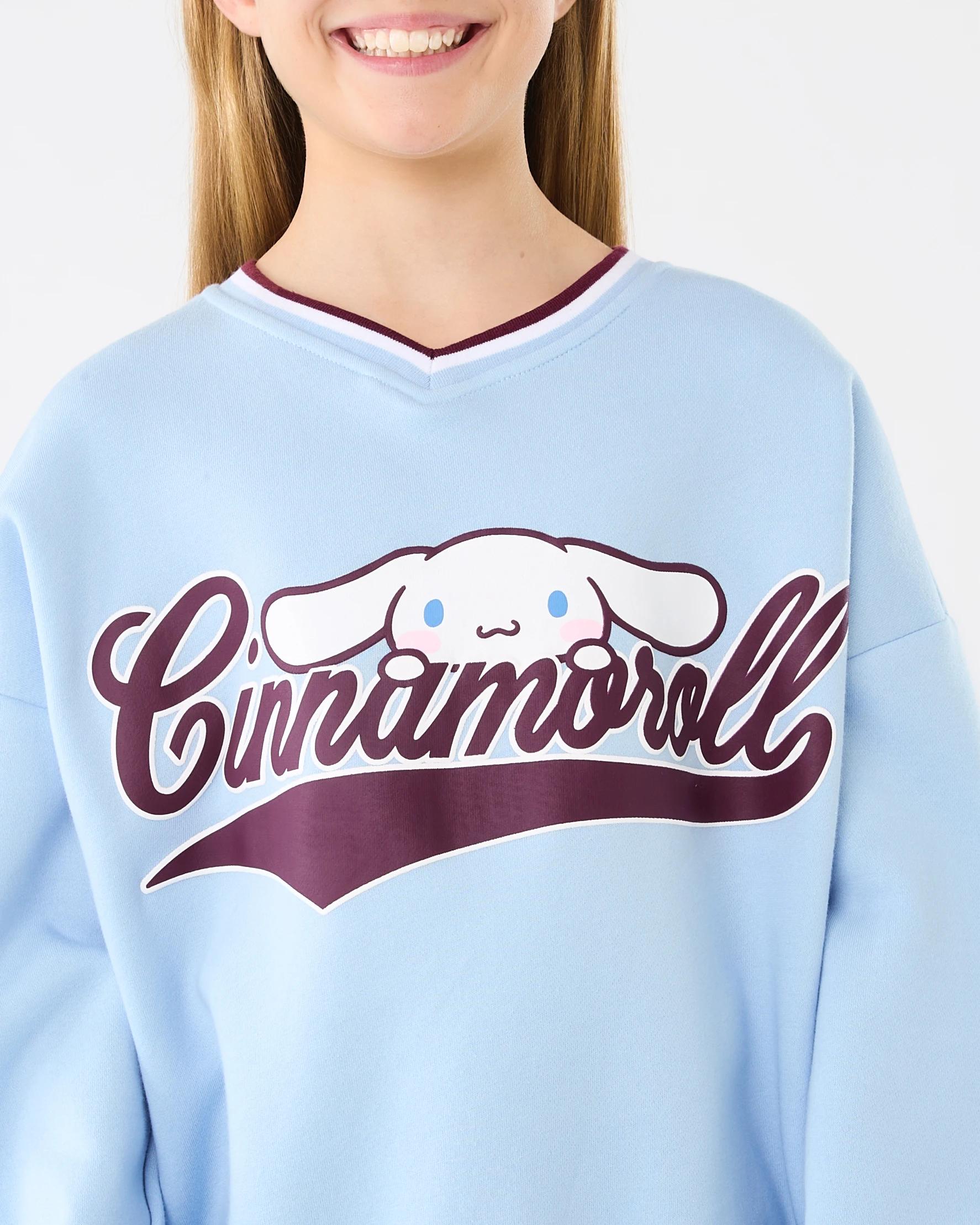 4 Cinnamoroll License Oversized V-Neck Sweatshirt Cinnamorol, 4 of 7