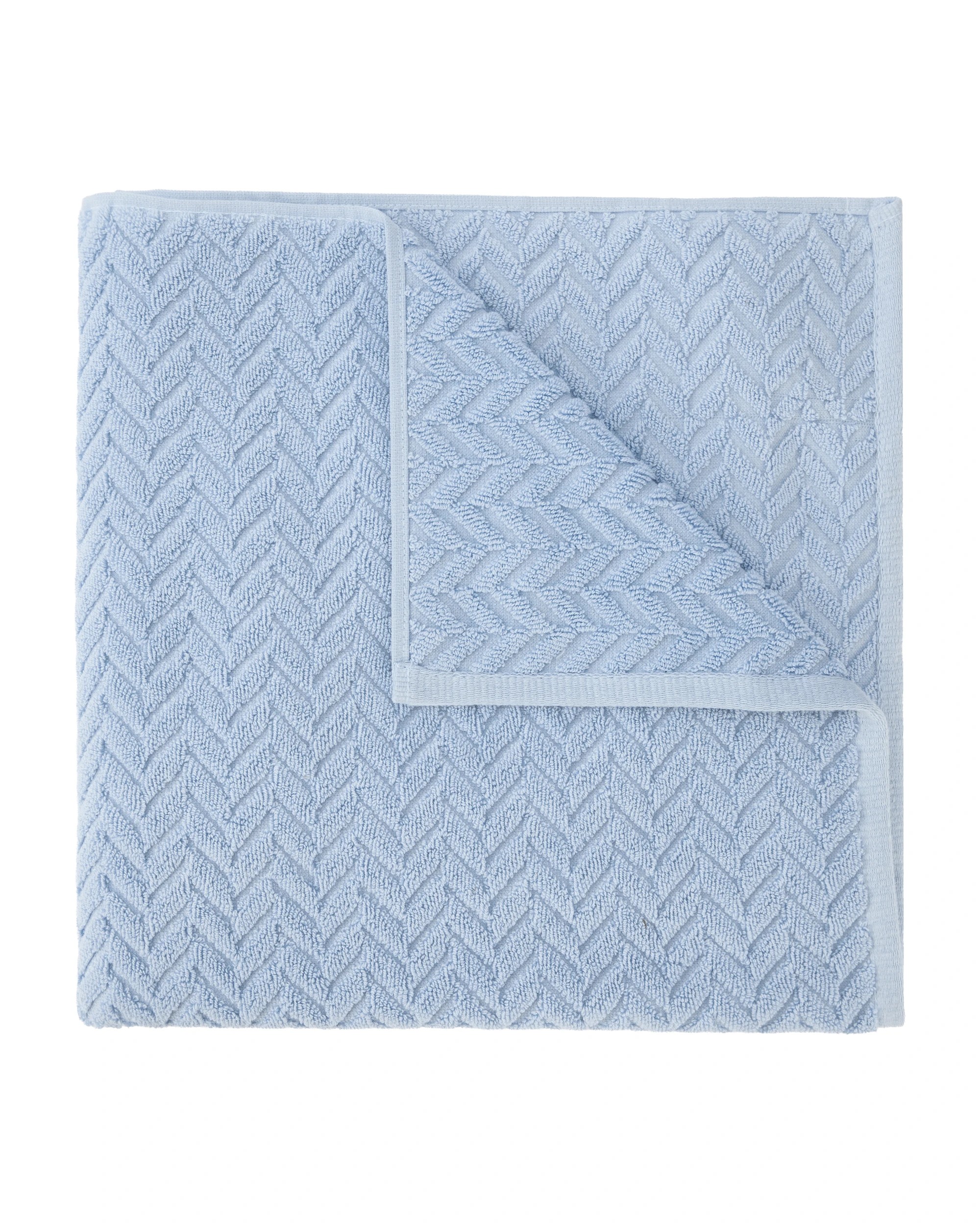 1 Chevron Cotton Bath Towel - Blue, 1 of 6