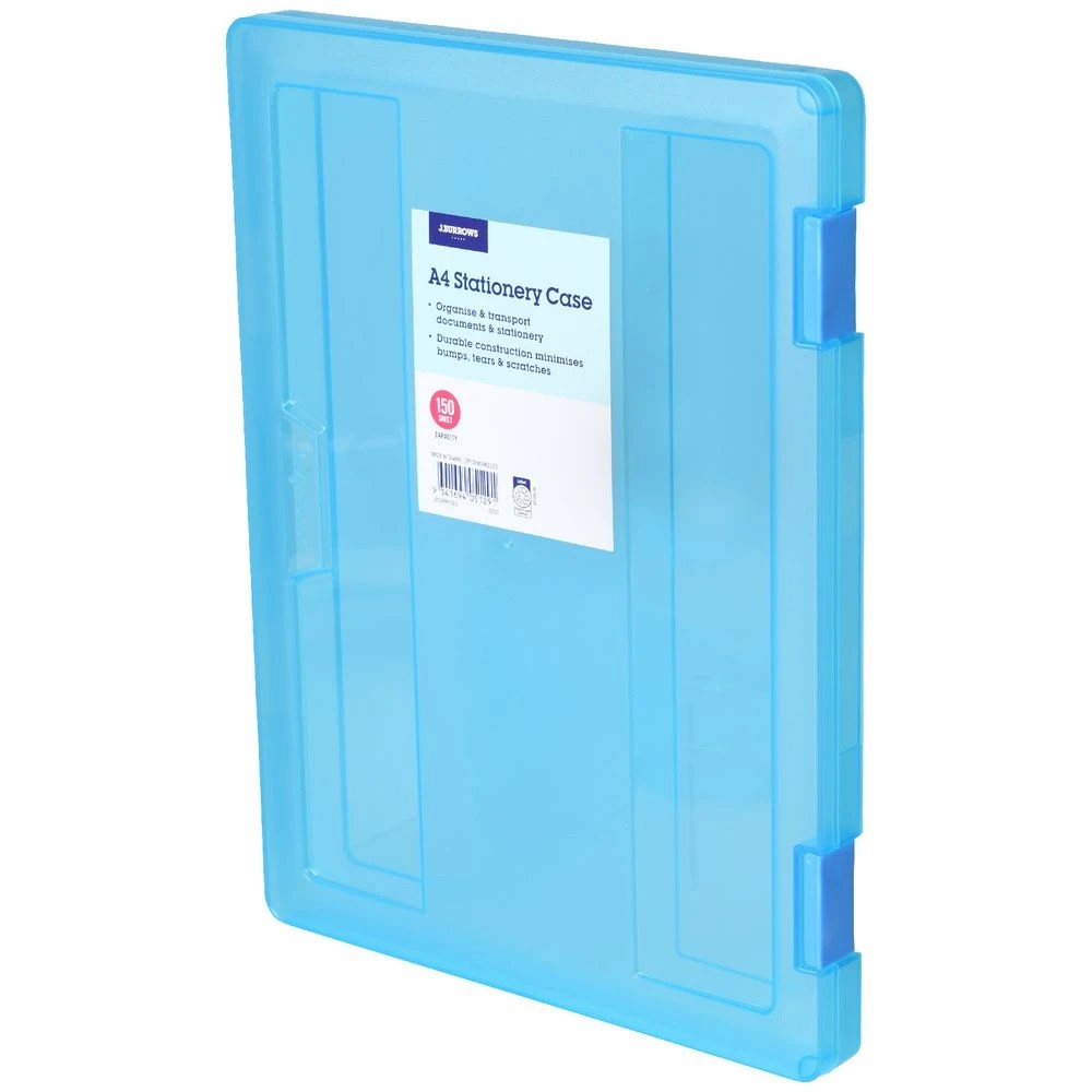 2 J.Burrows A4 Clip Stationery Case Blue, 2 of 4