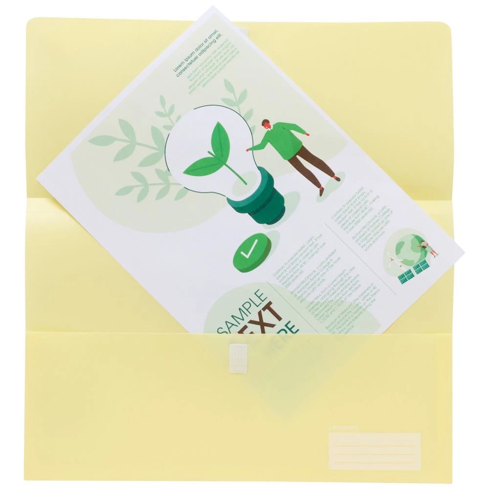 2 J.Burrows Foolscap Document Wallet Yellow, 2 of 2