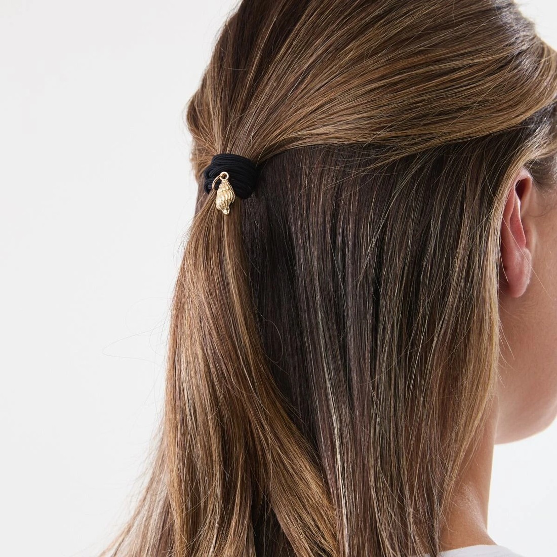 4 5 Pack Ocean Charm Hair Ties - Black and Gold Tone, 4 of 5