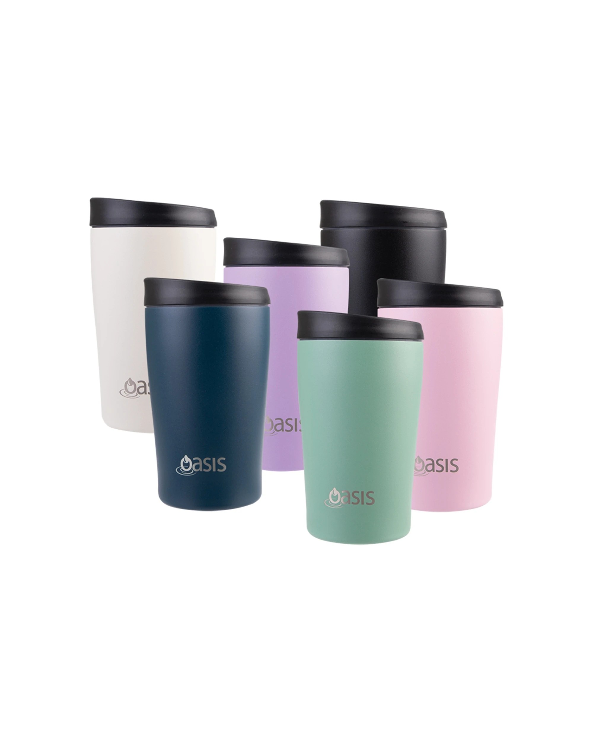 2 Oasis 380ml Double Wall Stainless Steel Insulated Travel Cup Leak Proof Lid - Black, 2 of 3