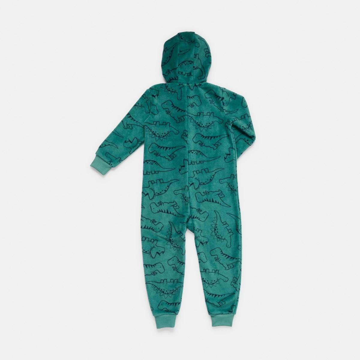 7 Novelty Fluffy All-In-One Sleepsuit Grn Dino, 7 of 9