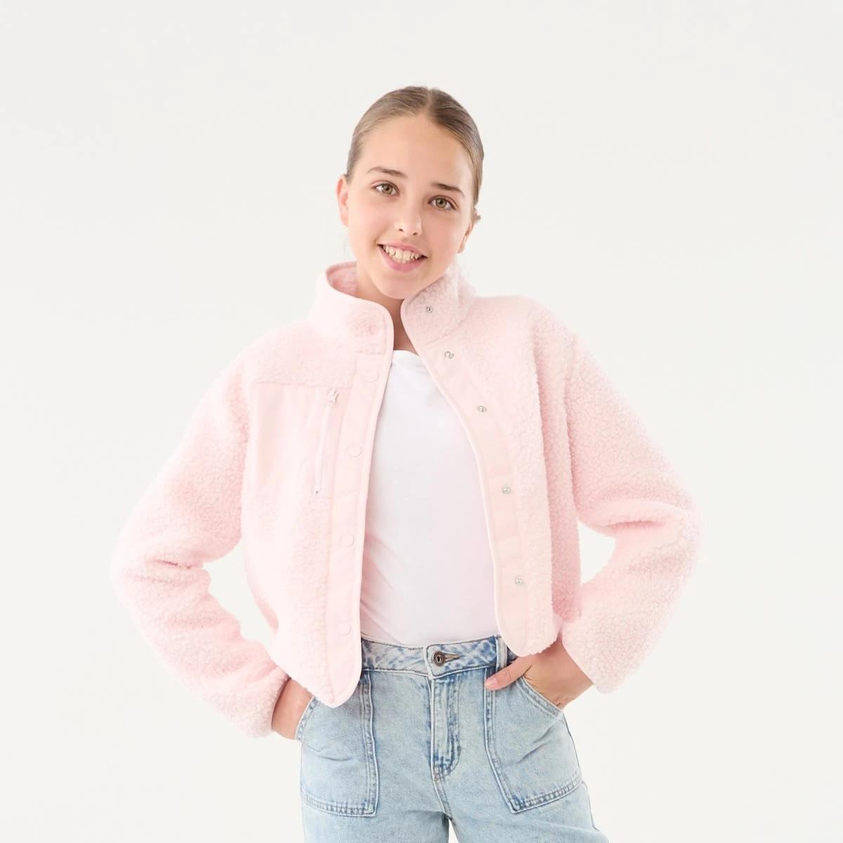 1 Teddy Fleece Jacket Fare Pink, 1 of 9